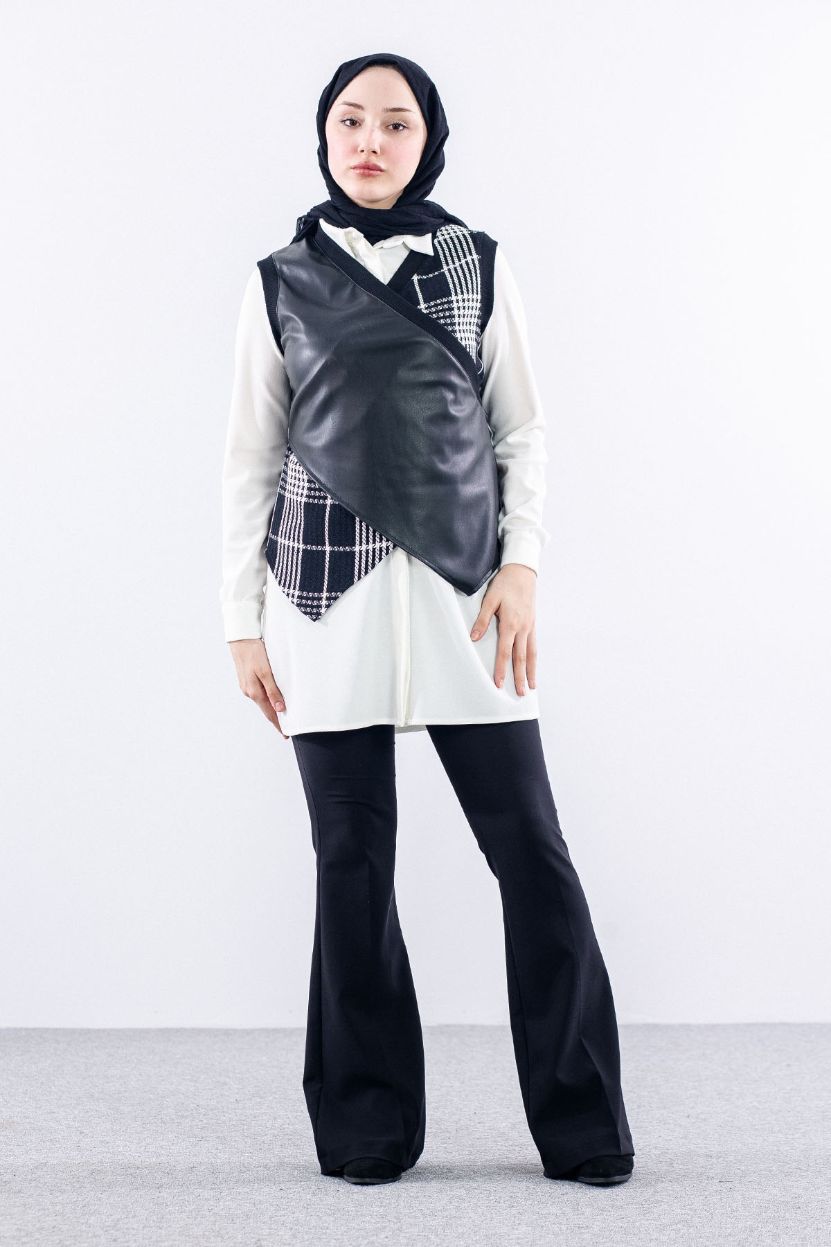 H1486 2li Bluz 1-2-3 - Siyah - 1