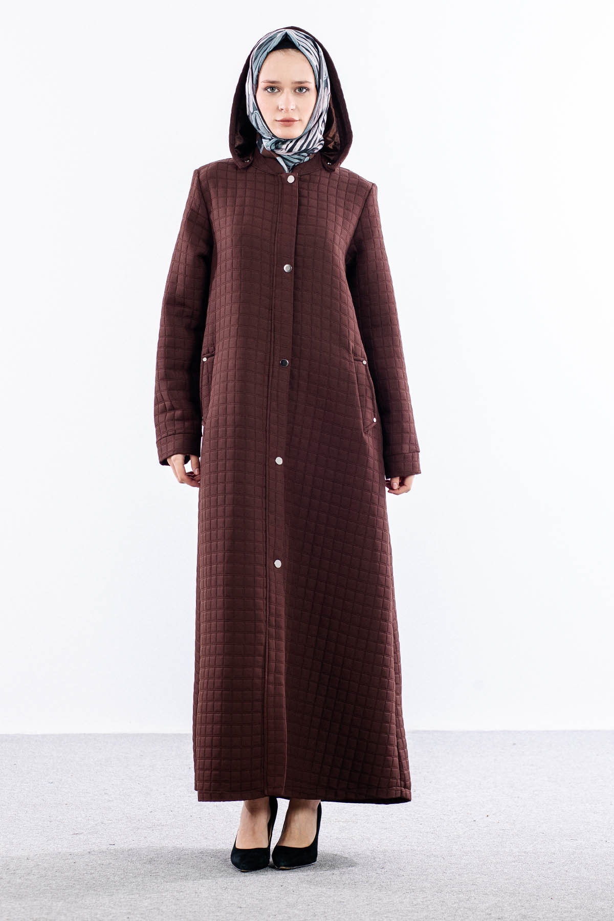 H2521 Kapitone Ferace 40-50 - Kahve - 1