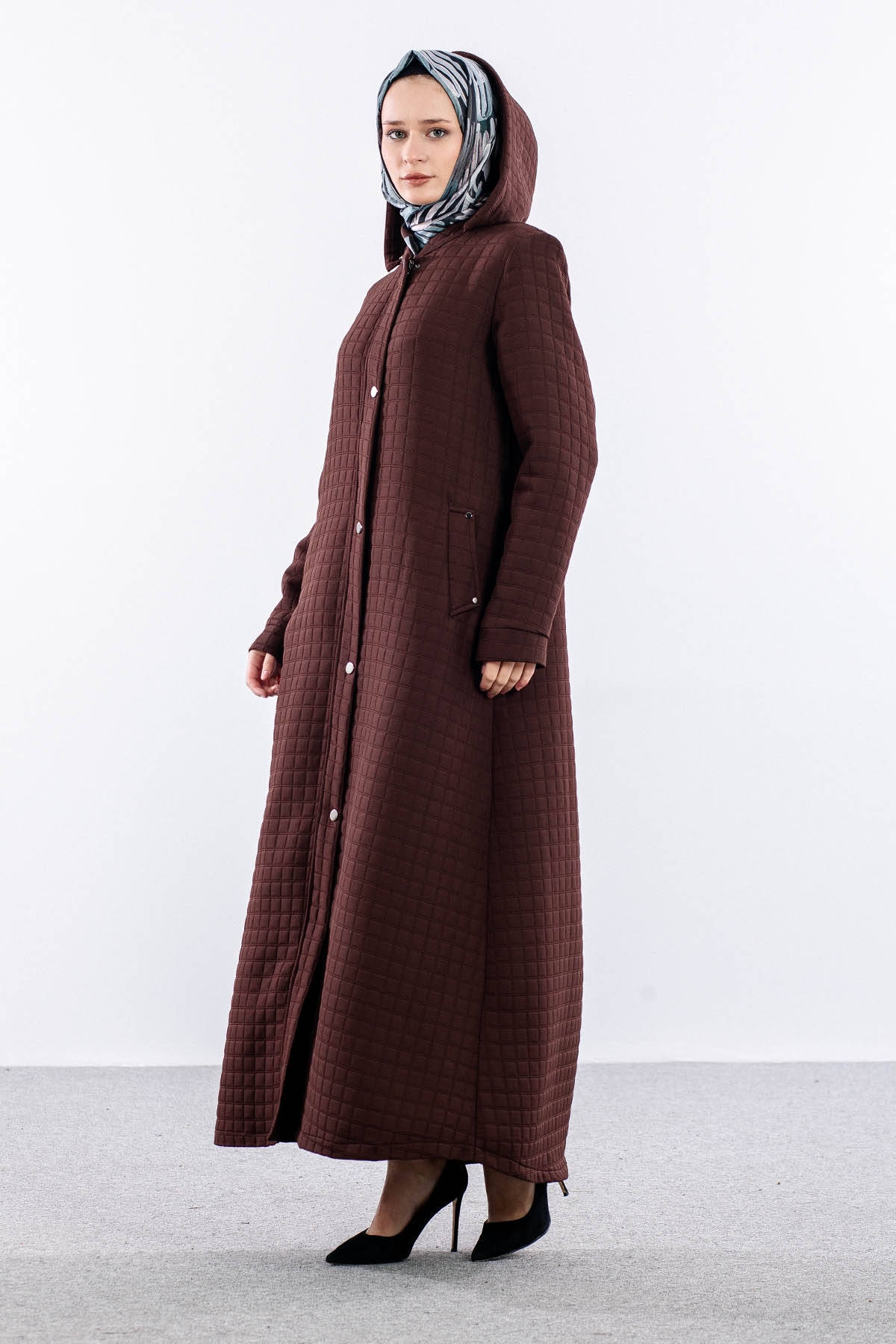 H2521 Kapitone Ferace 40-50 - Kahve - 2