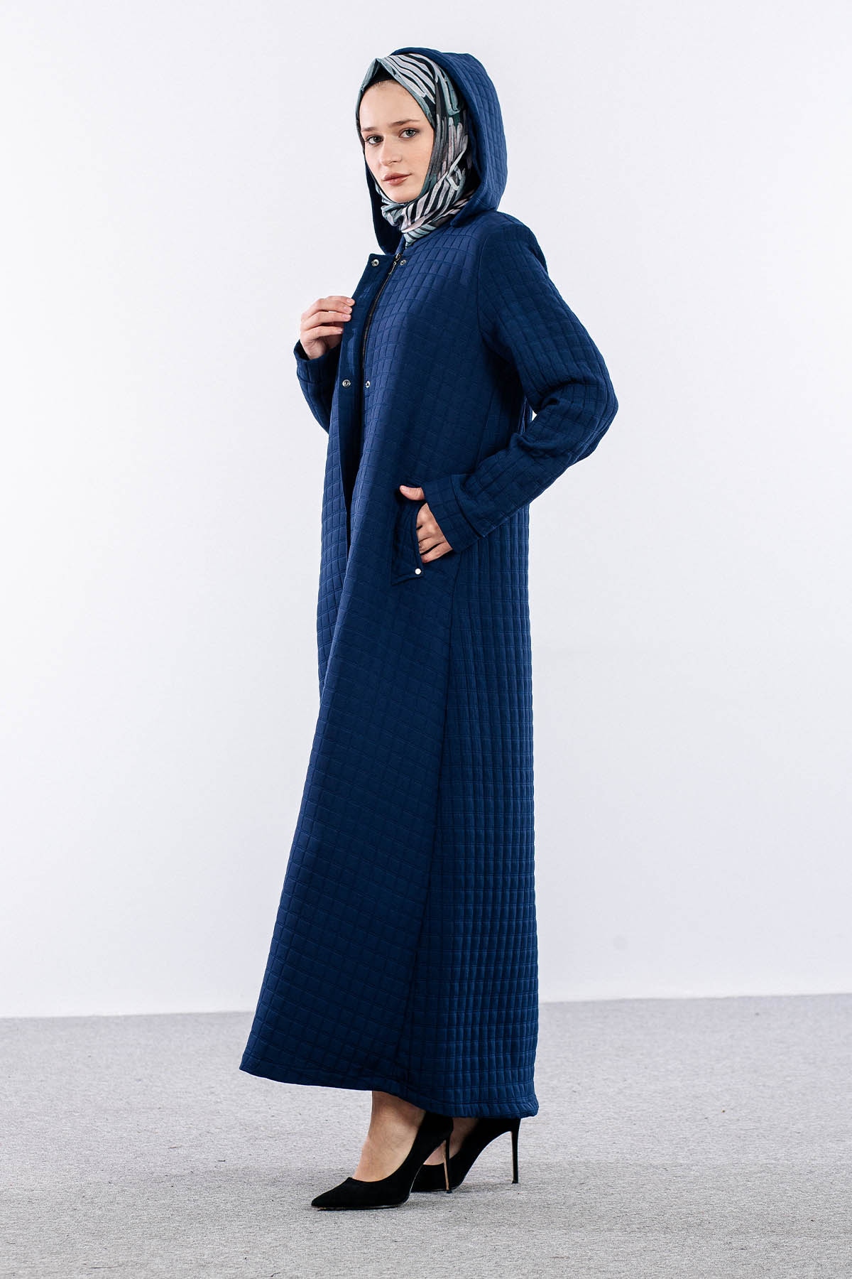 H2521 Kapitone Ferace 40-50 - Lacivert - 3