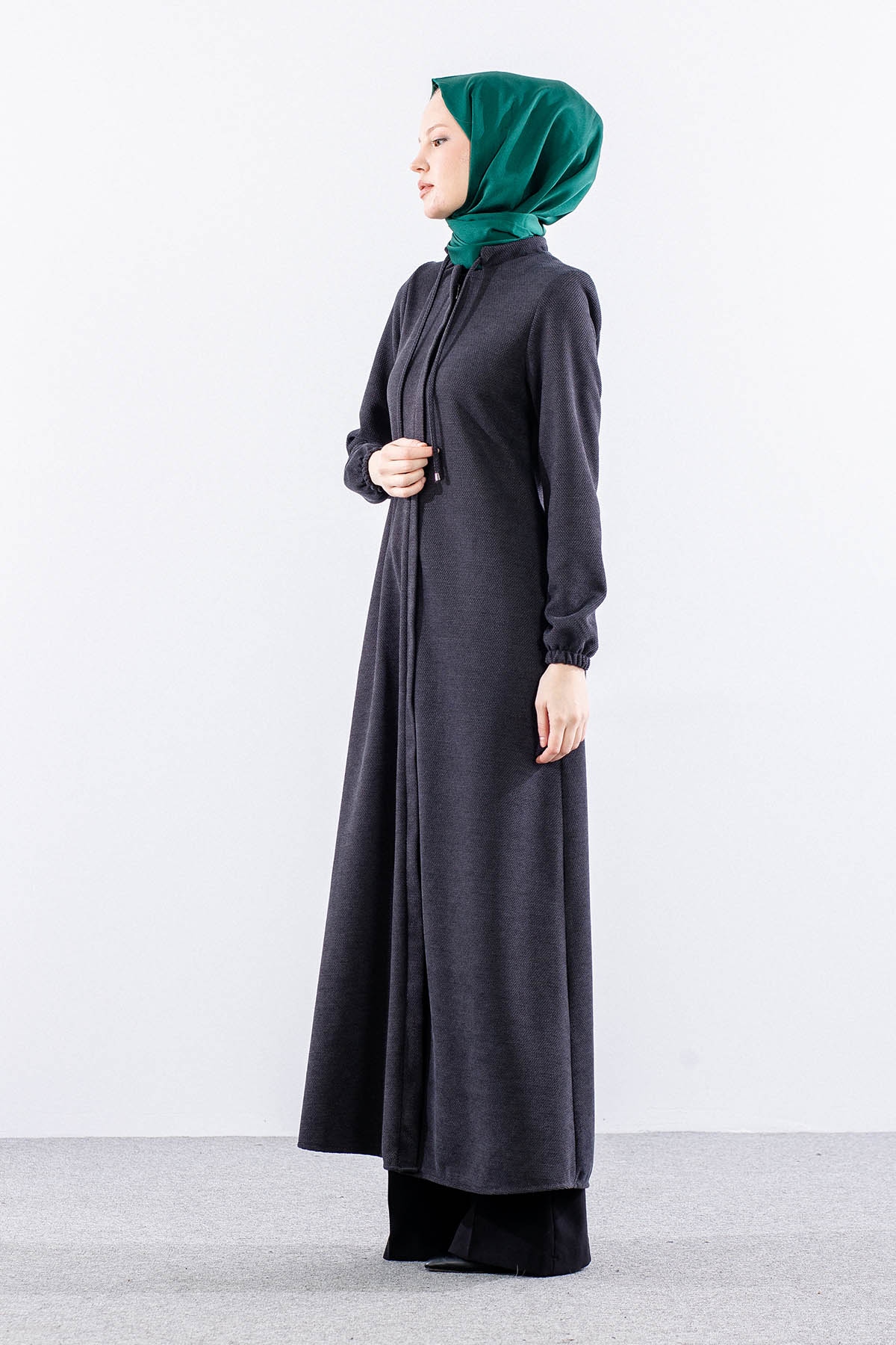 K2241 Ferace 42-52 şönil - Gri - 4