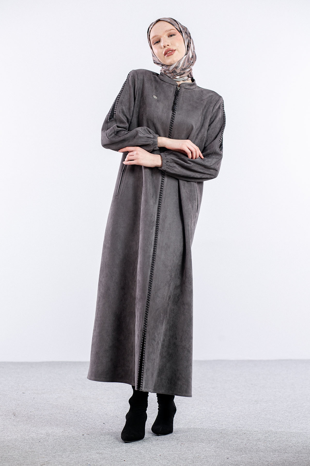 K628 Süet Ferace 40-50 - Gri - 3