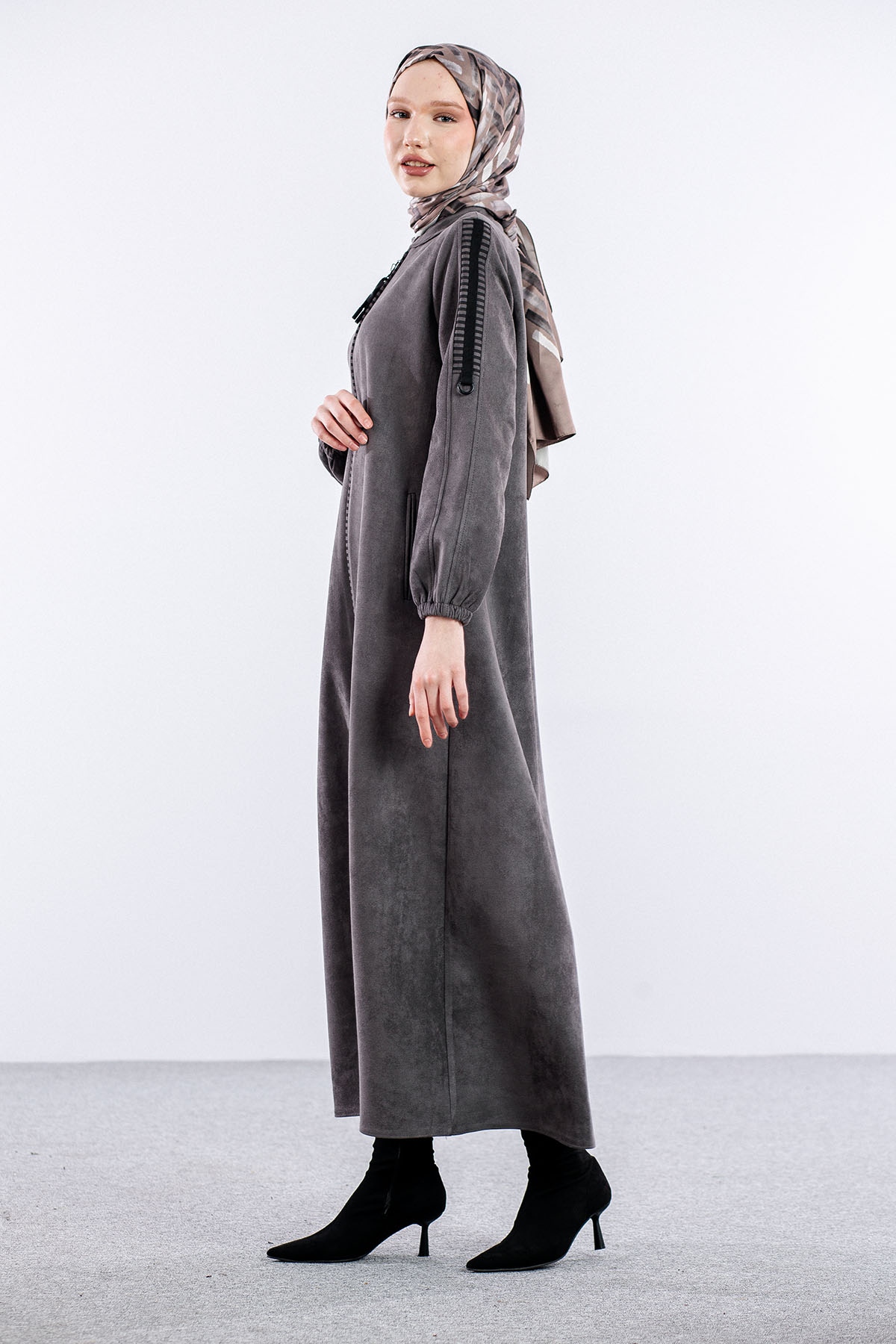 K628 Süet Ferace 40-50 - Gri - 4