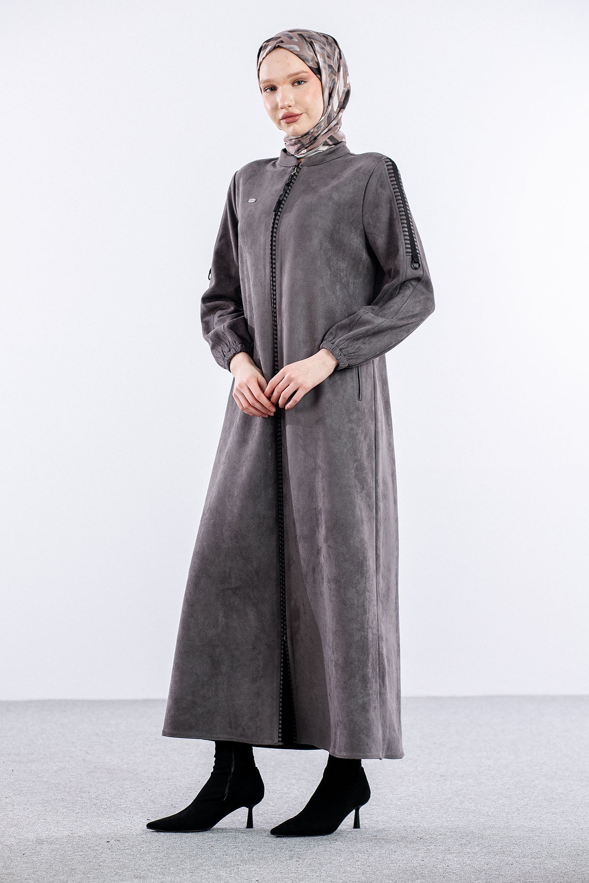 K628 Süet Ferace 40-50 - Gri - 5