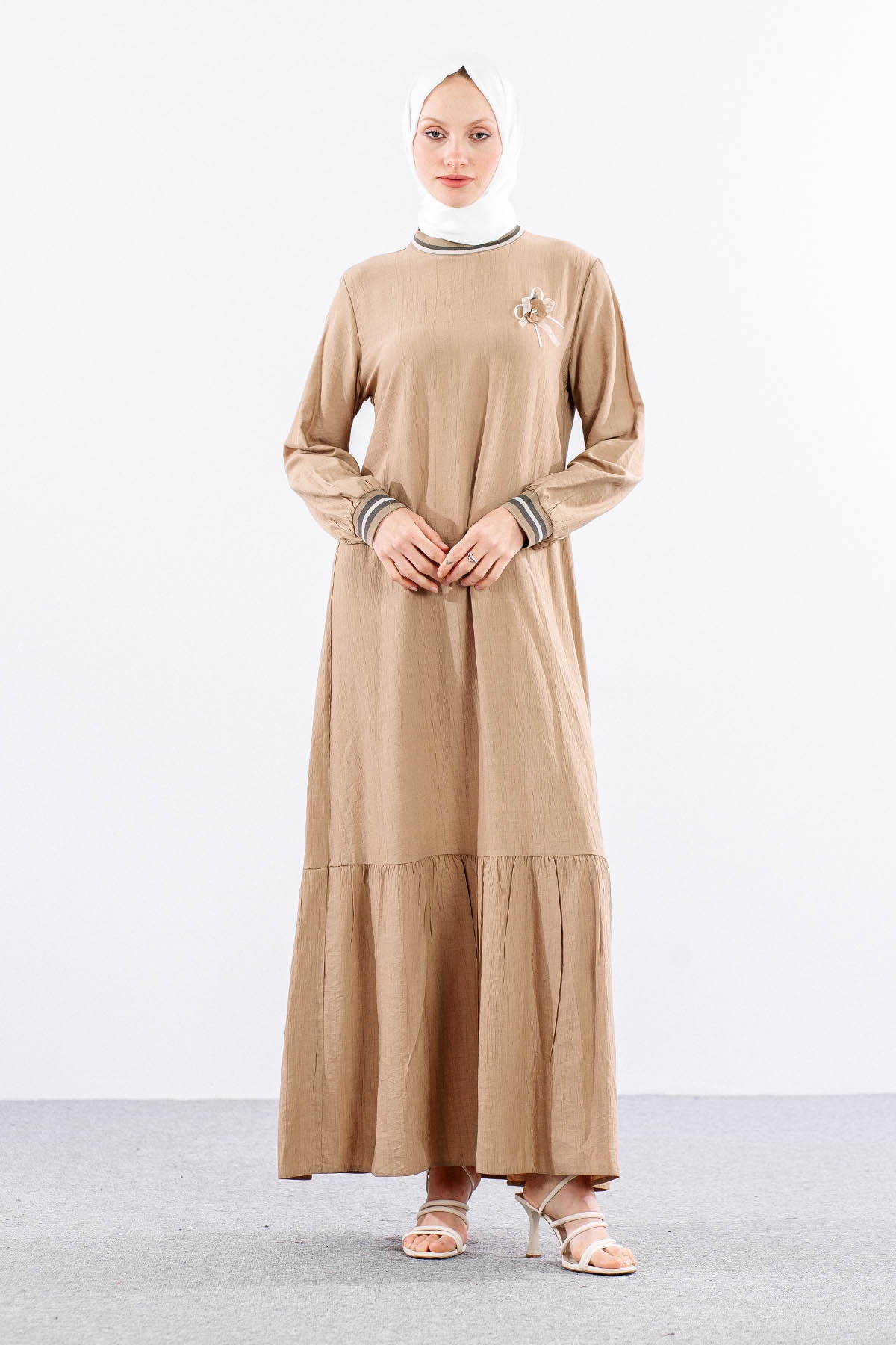 Lt 3018 Elbise M-l-xl-2xl Ribana - Bej - 1