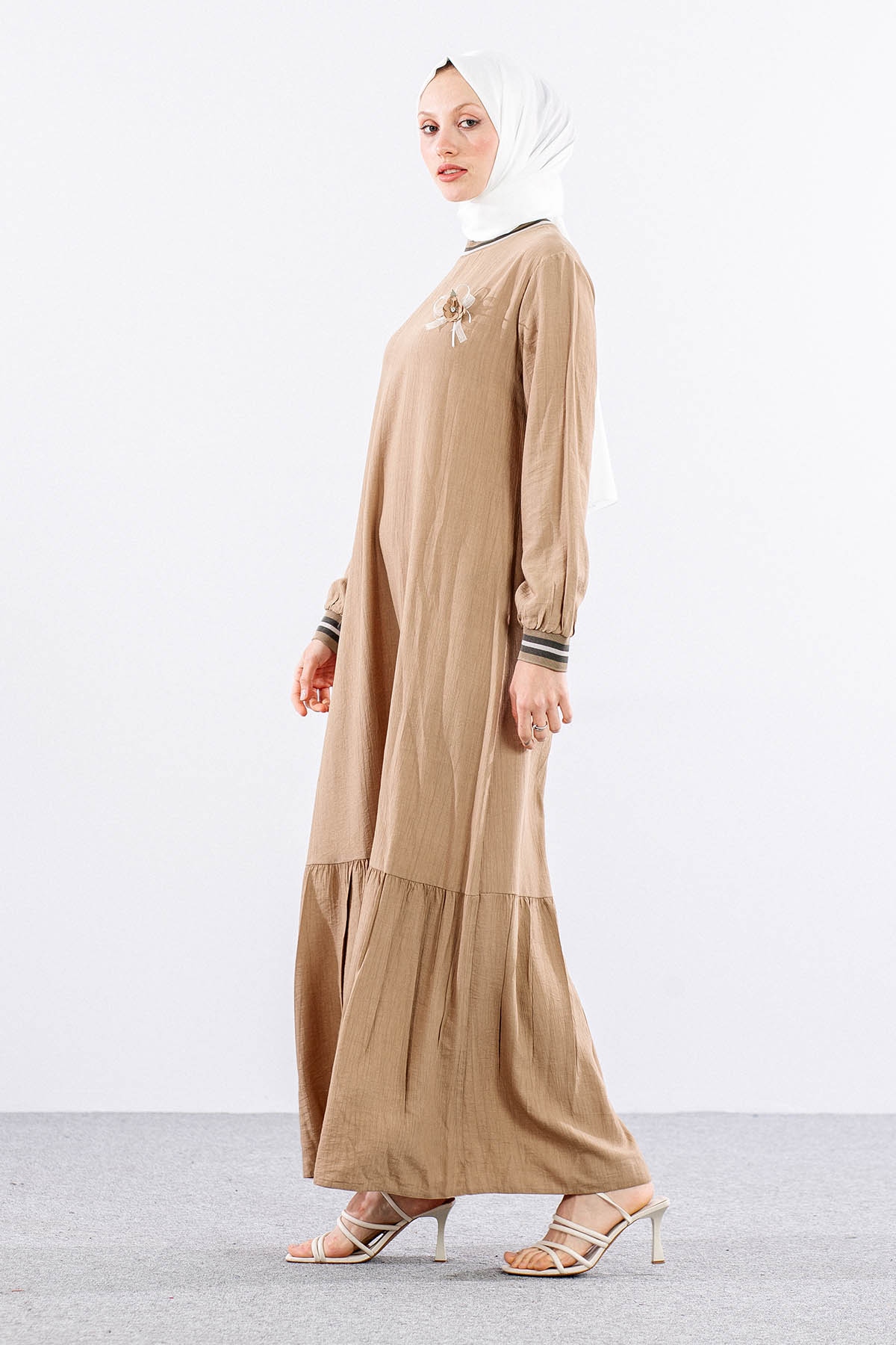 Lt 3018 Elbise M-l-xl-2xl Ribana - Bej - 4