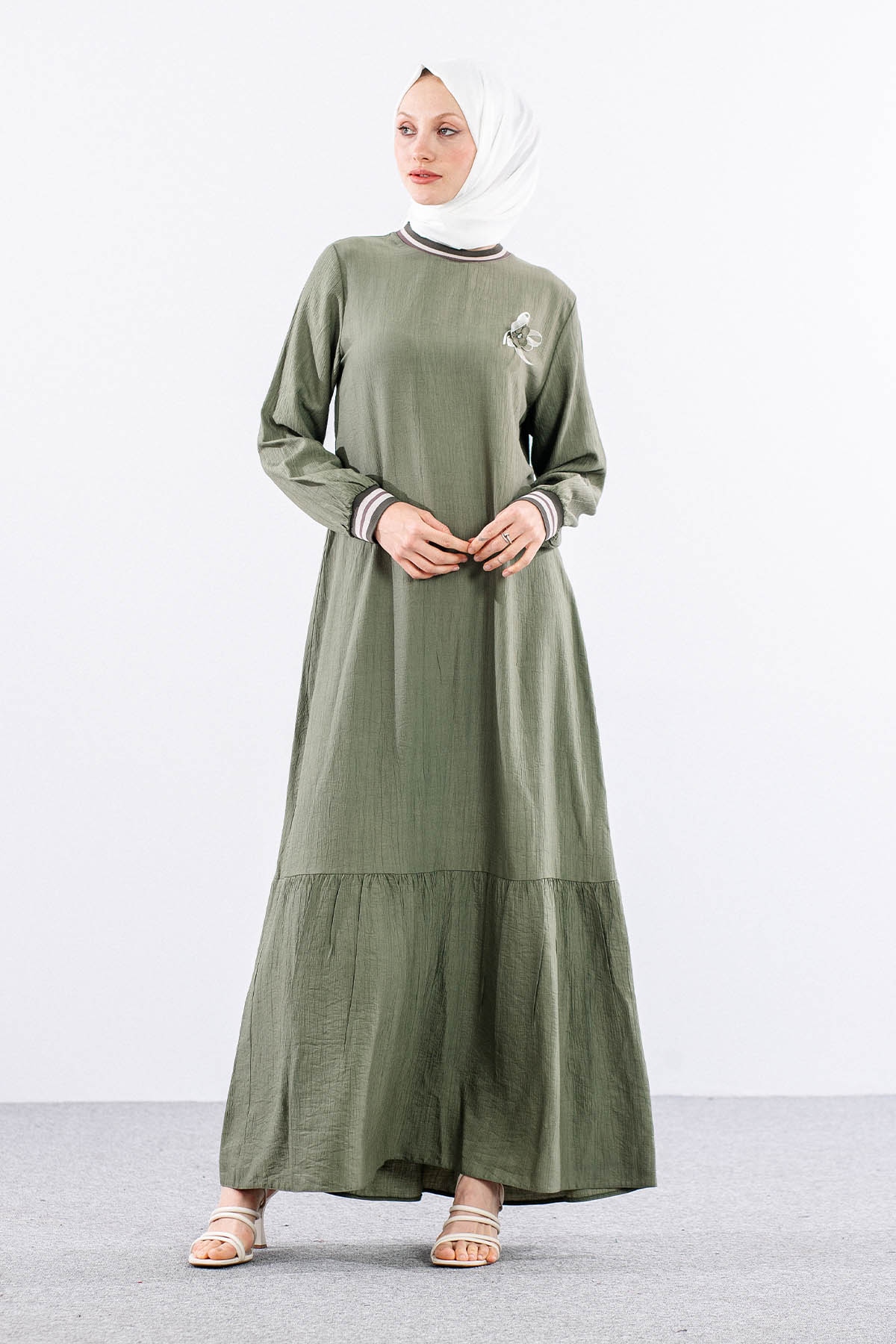 Lt 3018 Elbise M-l-xl-2xl Ribana - Haki - 1