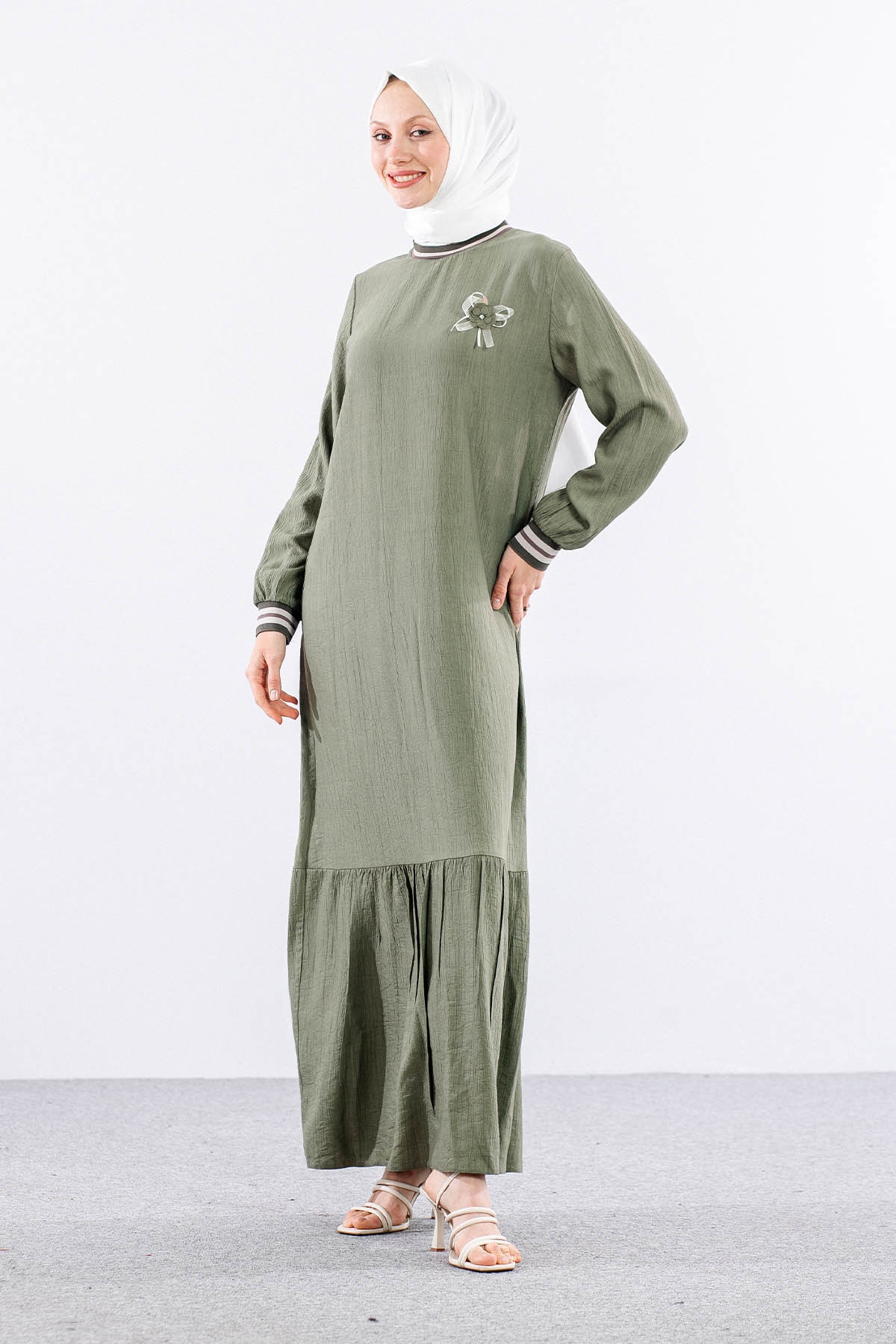 Lt 3018 Elbise M-l-xl-2xl Ribana - Haki - 2