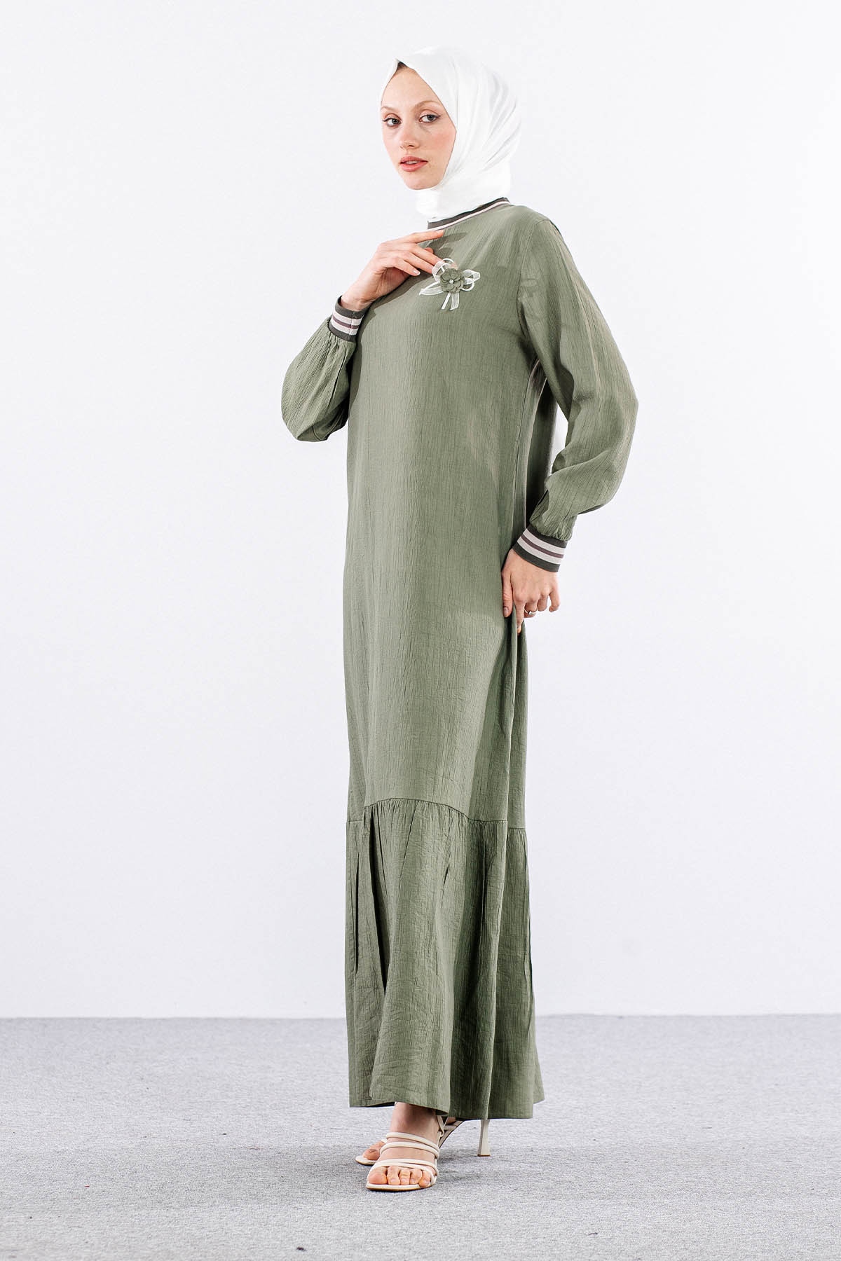 Lt 3018 Elbise M-l-xl-2xl Ribana - Haki - 3