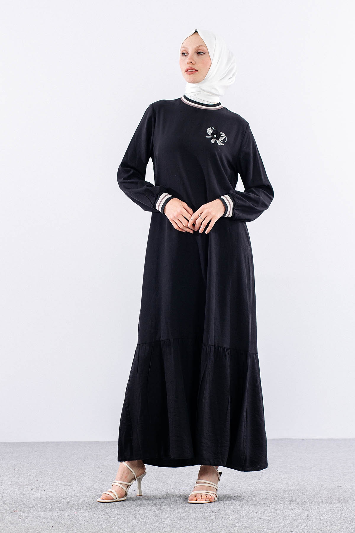 Lt 3018 Elbise M-l-xl-2xl Ribana - Siyah - 1