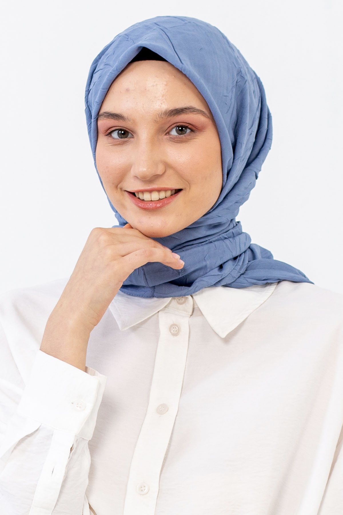 Lv Kraş şifon Eşarp - Indigo - 2