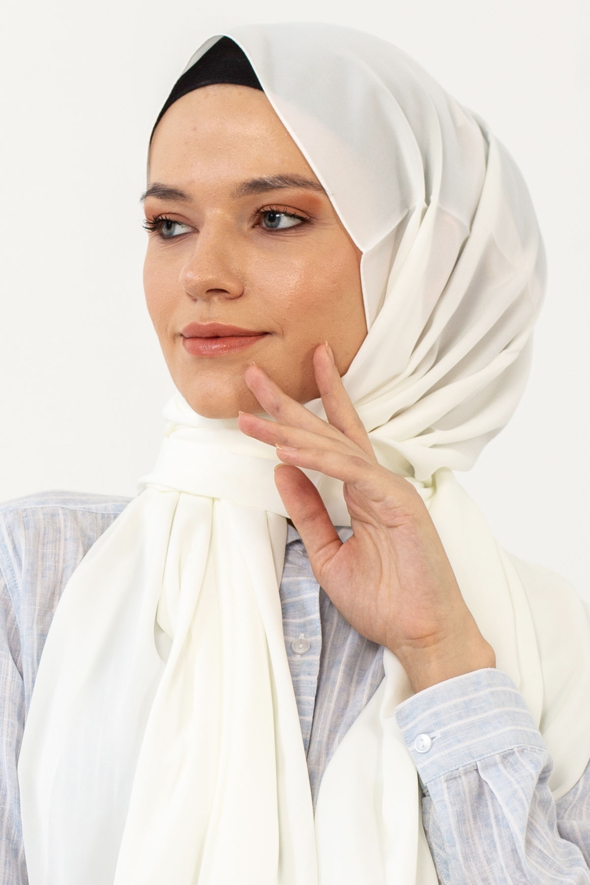 Lv Lux Medine İpeği şal - Ekru - 1