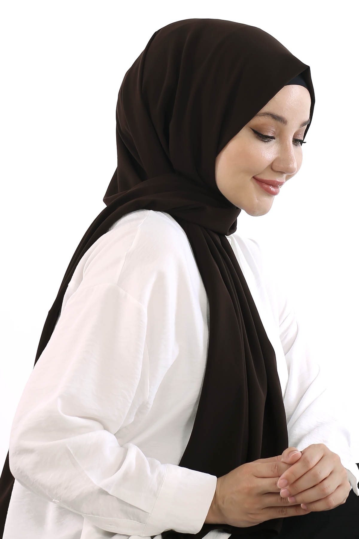 Lv Medine İpeği şal Prlk - Kahve - 3