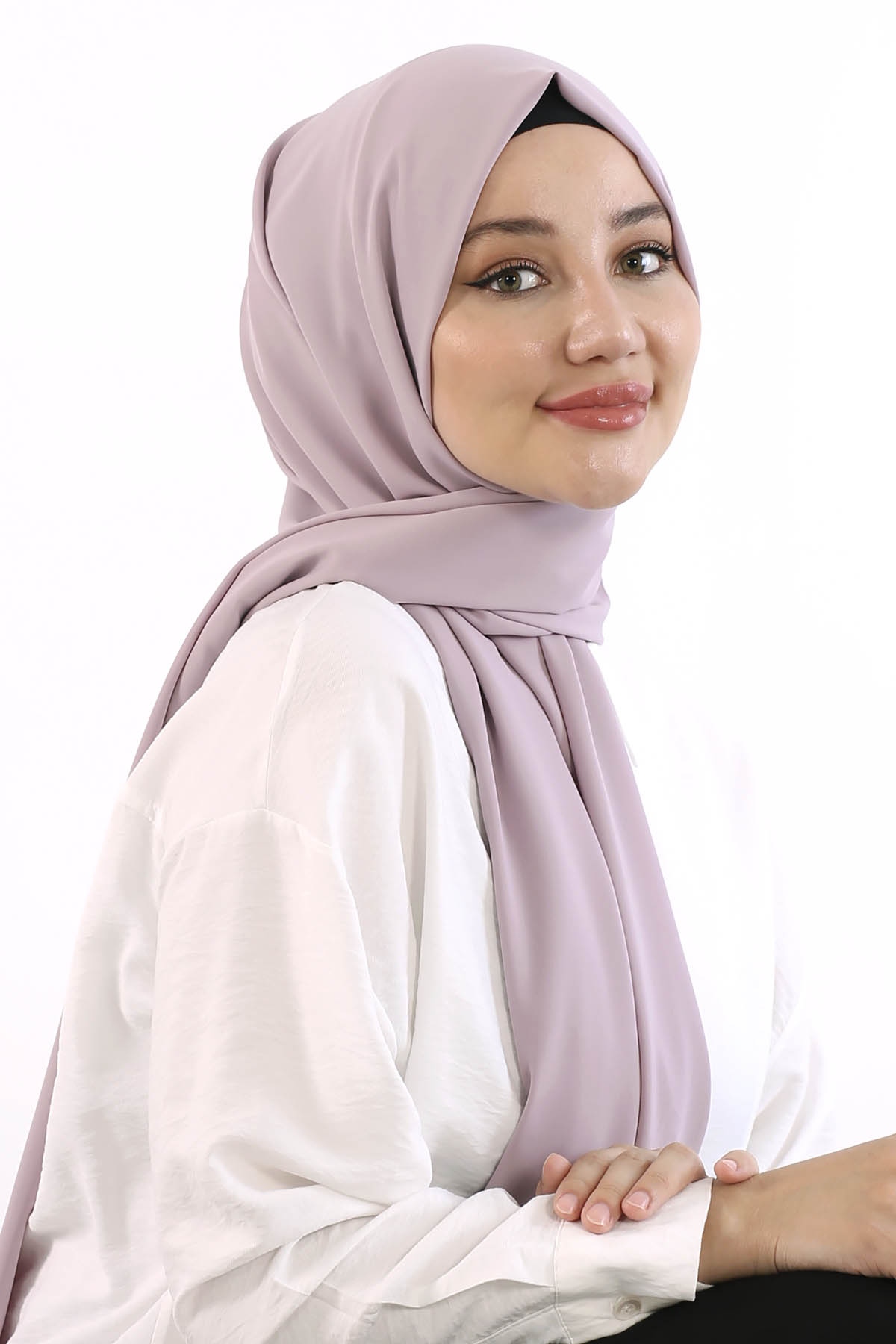 Lv Medine İpeği şal Prlk - Pudra - 1