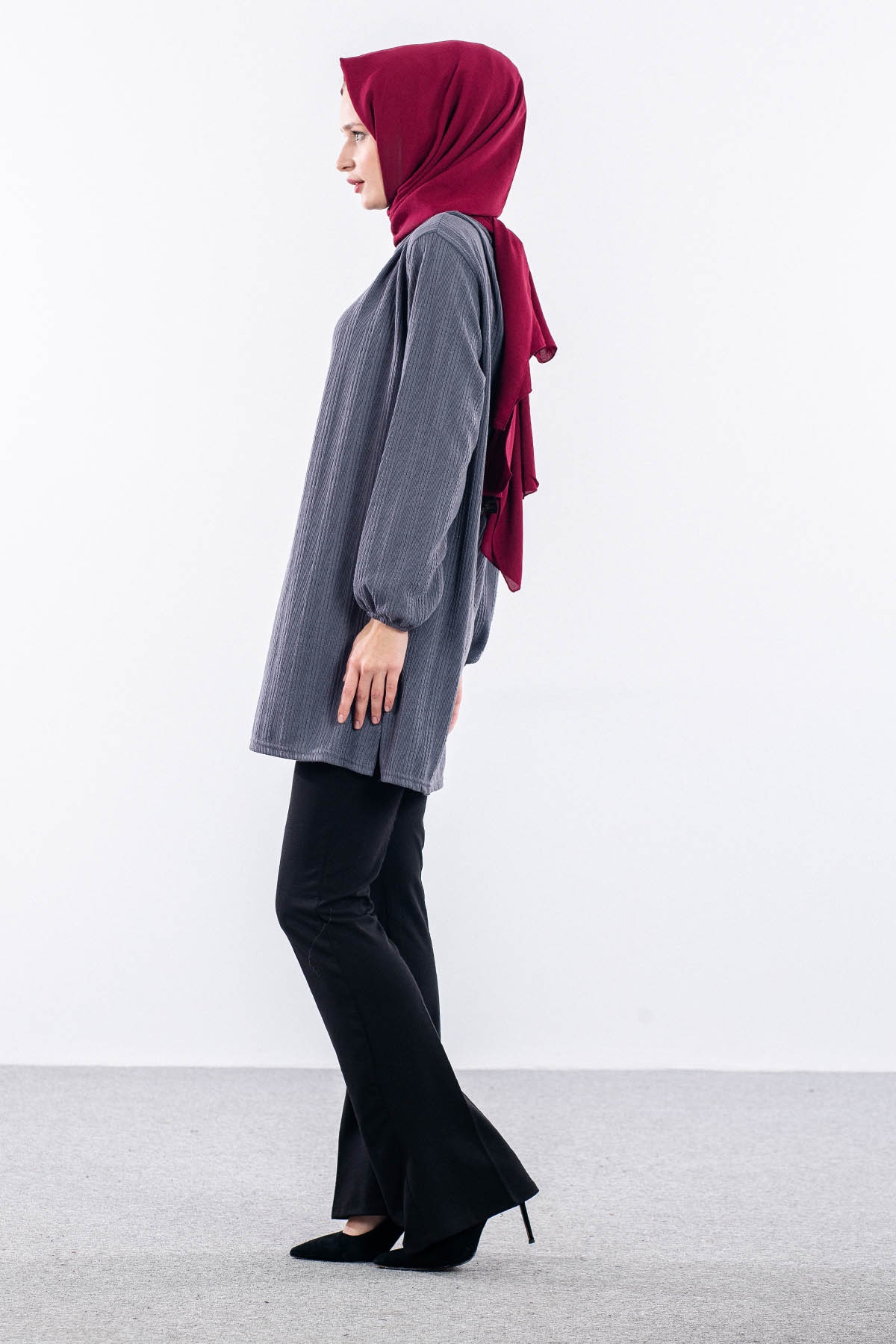 Merve Düğmeli̇ Bb Tunik 46-48-50 - Antrasit - 3