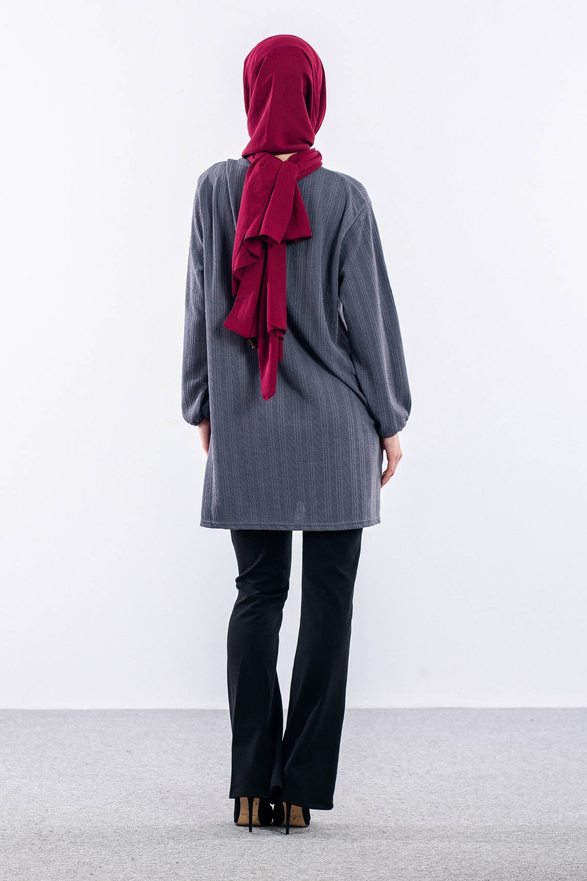 Merve Düğmeli̇ Bb Tunik 46-48-50 - Antrasit - 4