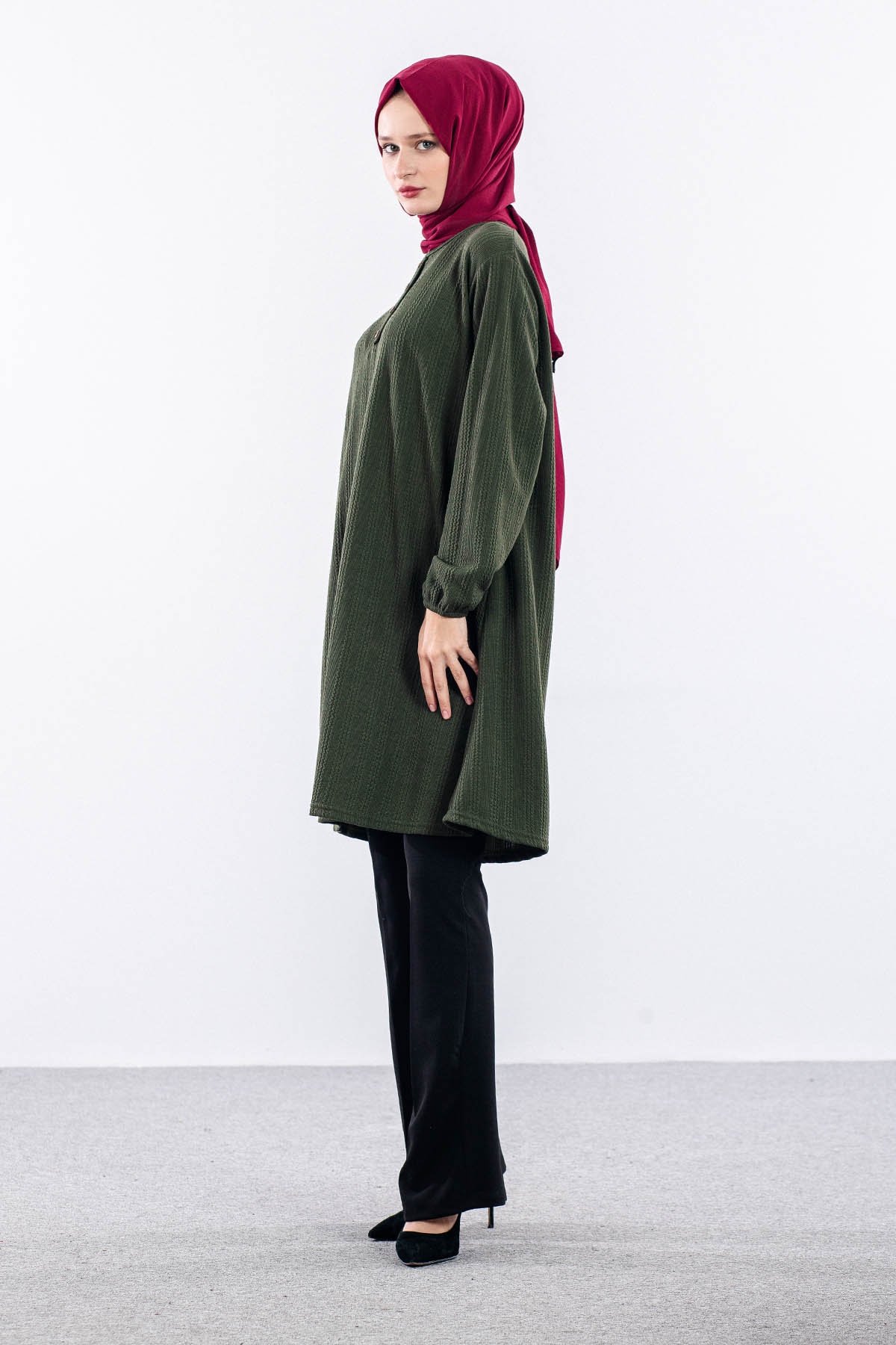 Merve Düğmeli̇ Bb Tunik 46-48-50 - Haki - 2