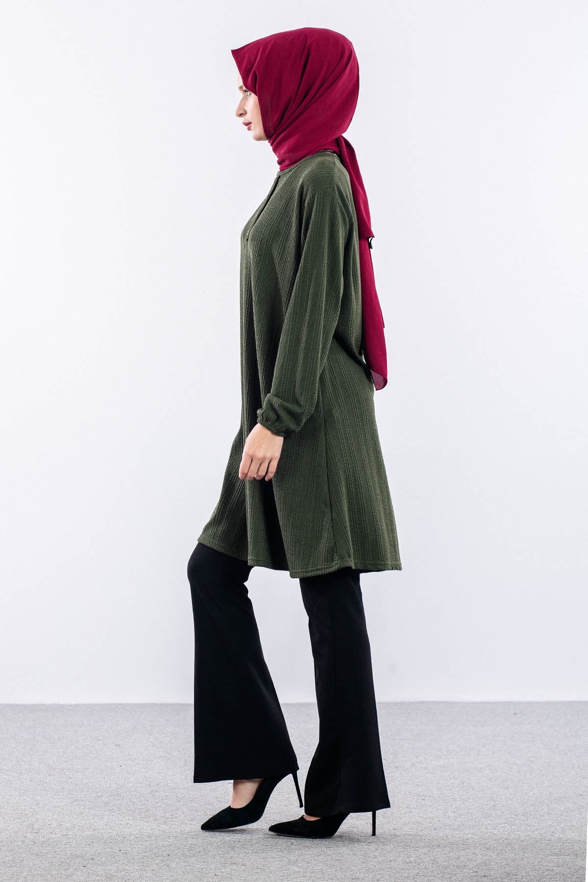 Merve Düğmeli̇ Bb Tunik 46-48-50 - Haki - 4