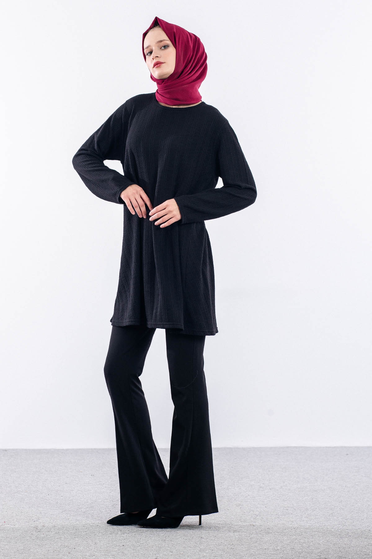 Merve Düğmeli̇ Bb Tunik 46-48-50 - Siyah - 2