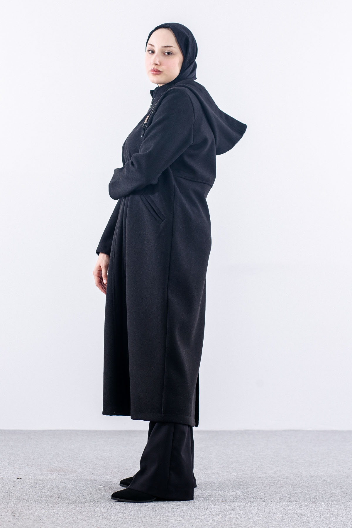 N1882 Kaşe Kaban 4-7 - Siyah - 2