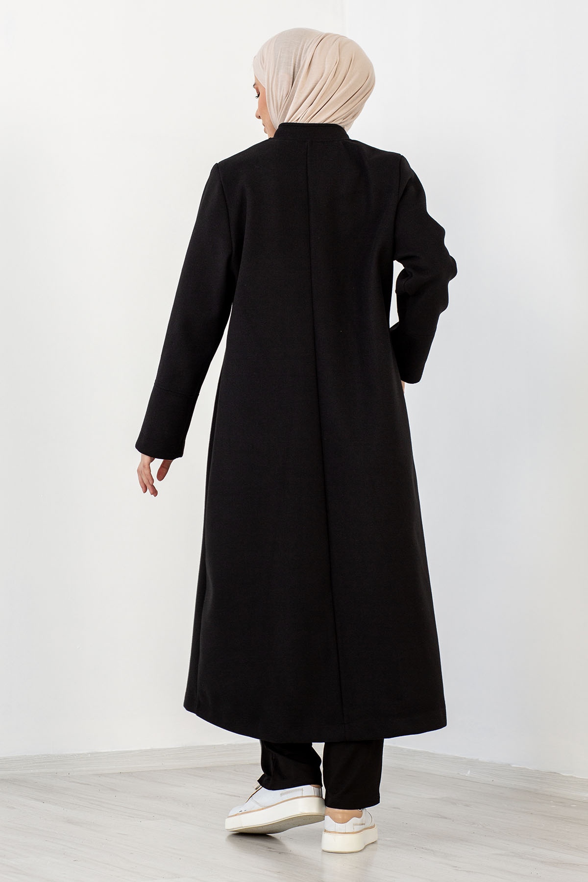 N1909 Kaşe Kaban 50-56 - Siyah - 4