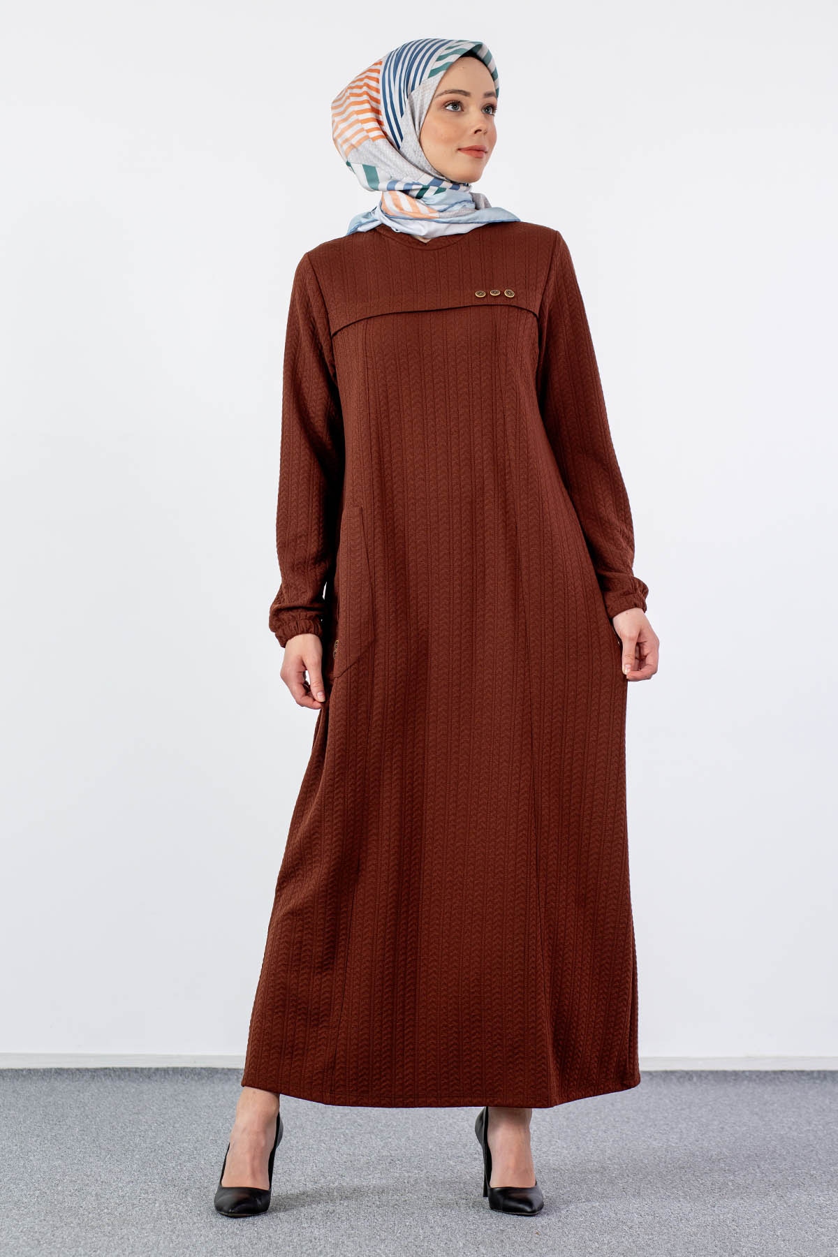 N2682 Elbise 2-3-4-5-6-7 - Kiremit - 1