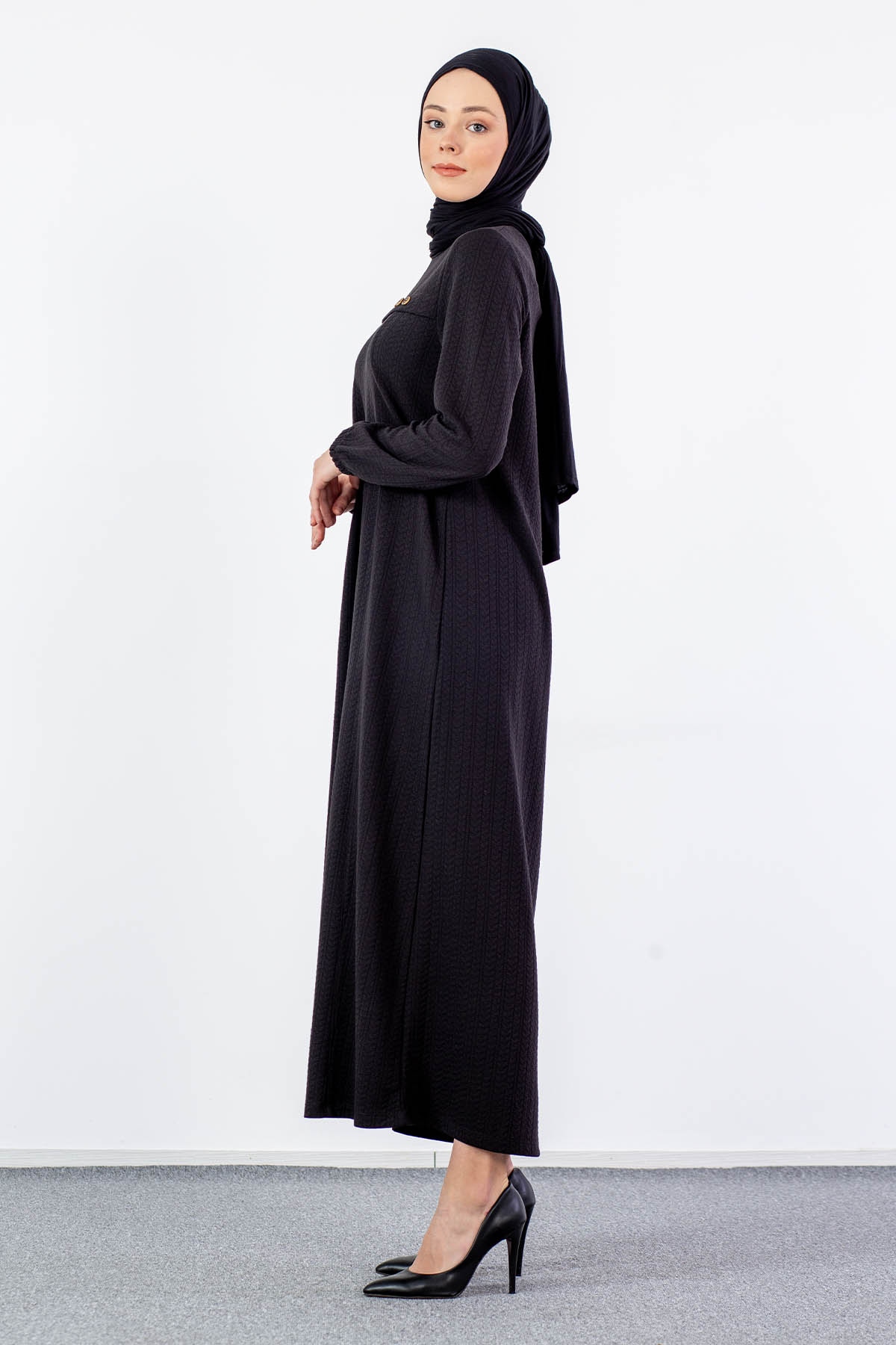 N2682 Elbise 2-3-4-5-6-7 - Siyah - 4