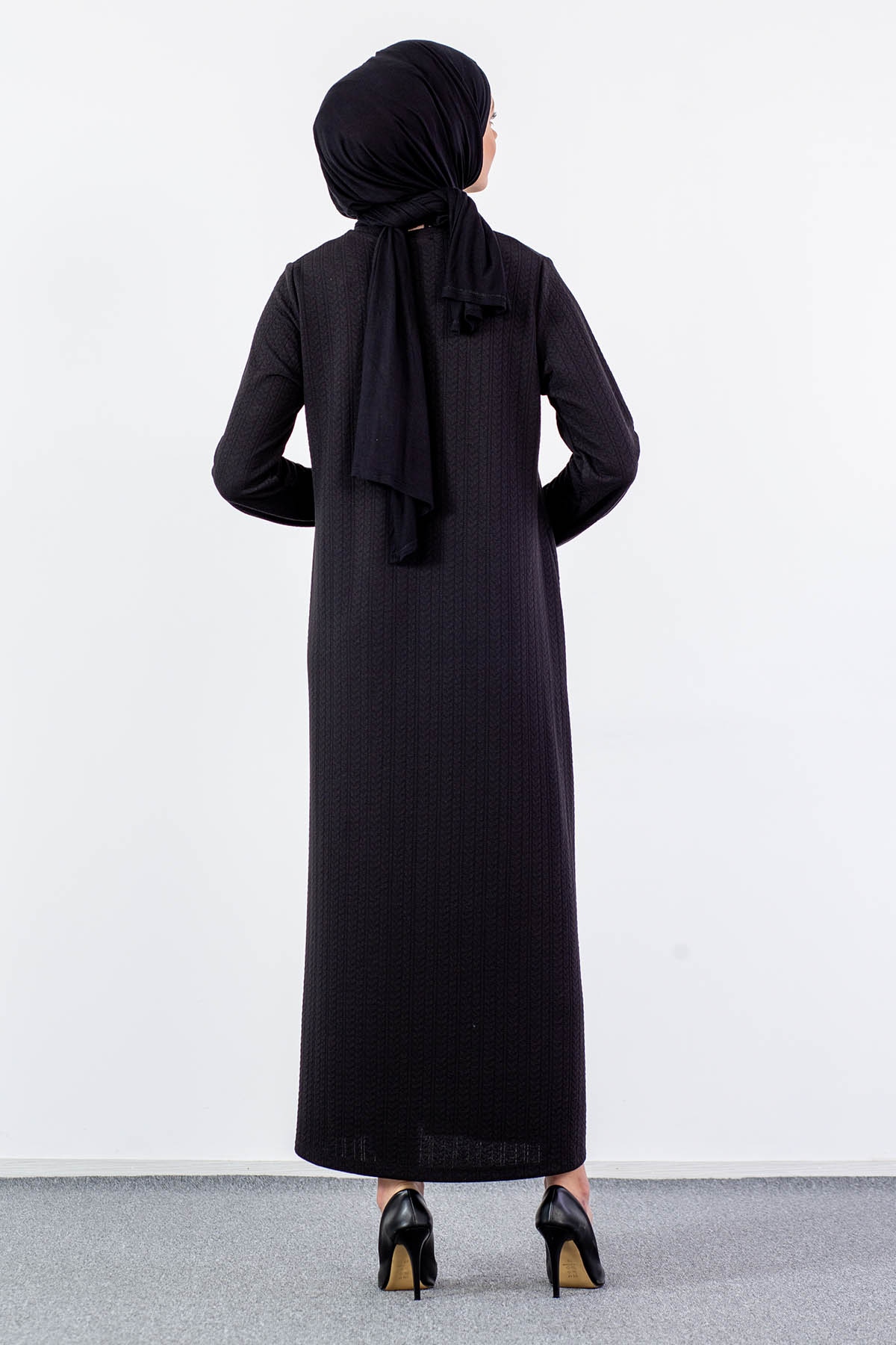 N2682 Elbise 2-3-4-5-6-7 - Siyah - 5