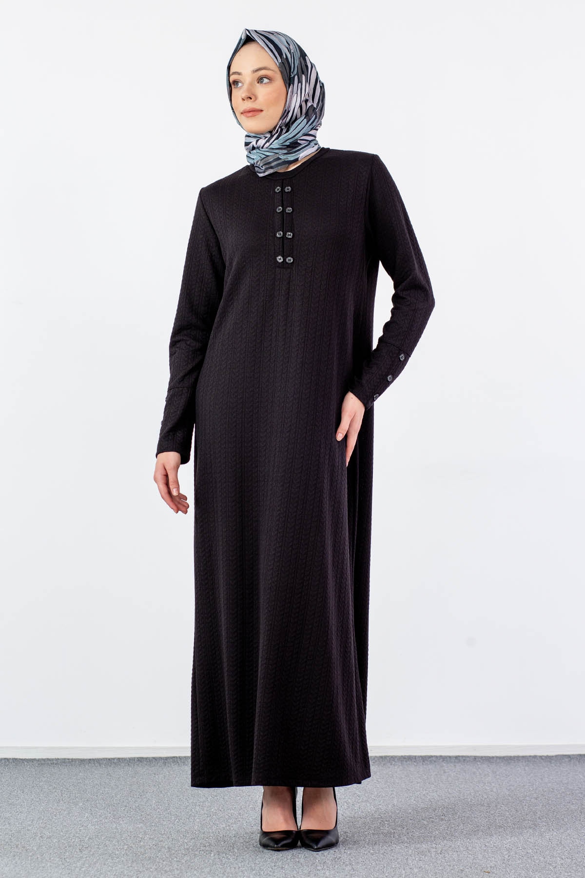 N2690 Elbise 2-3-4-5-6-7 - Siyah - 2