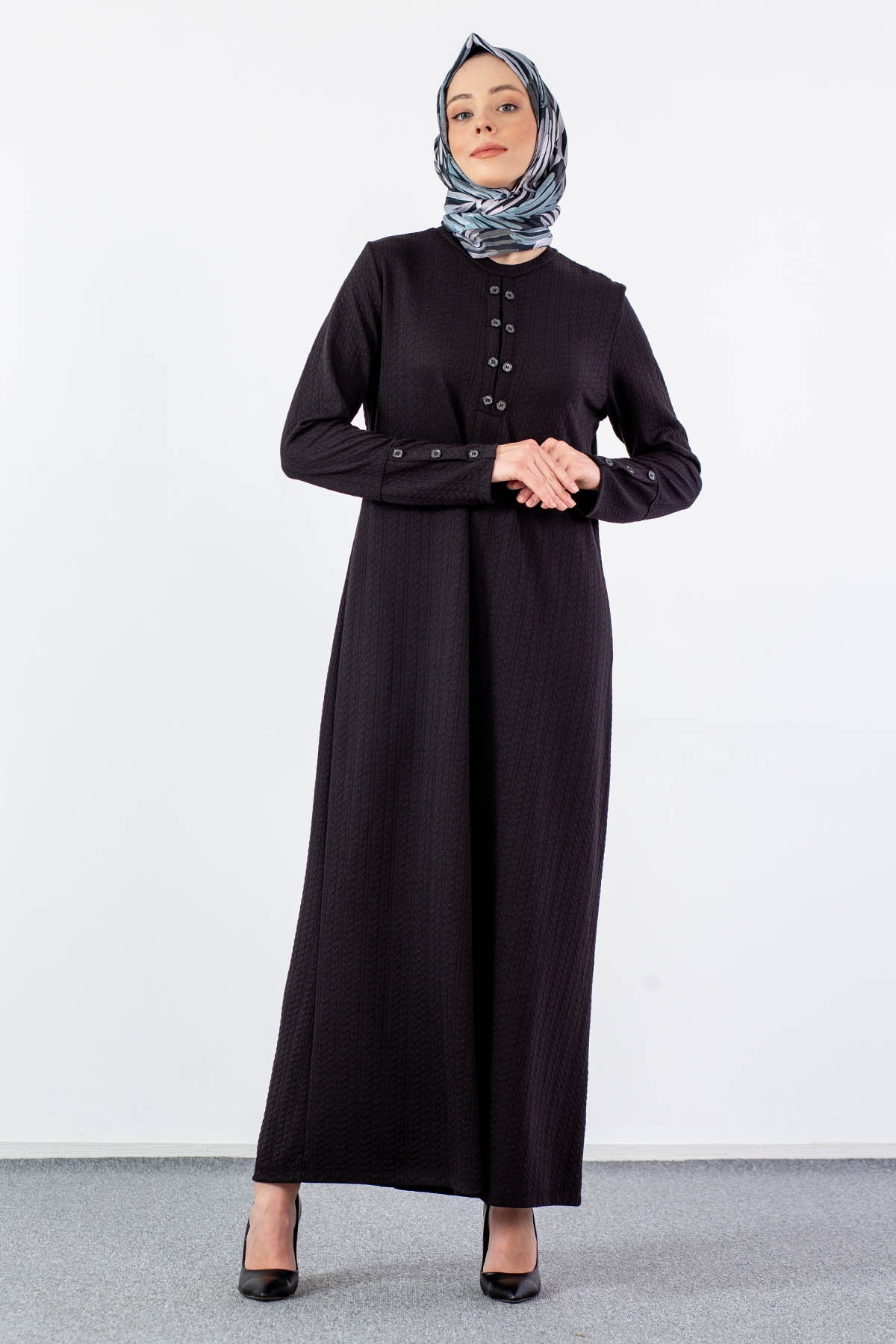 N2690 Elbise 2-3-4-5-6-7 - Siyah - 3