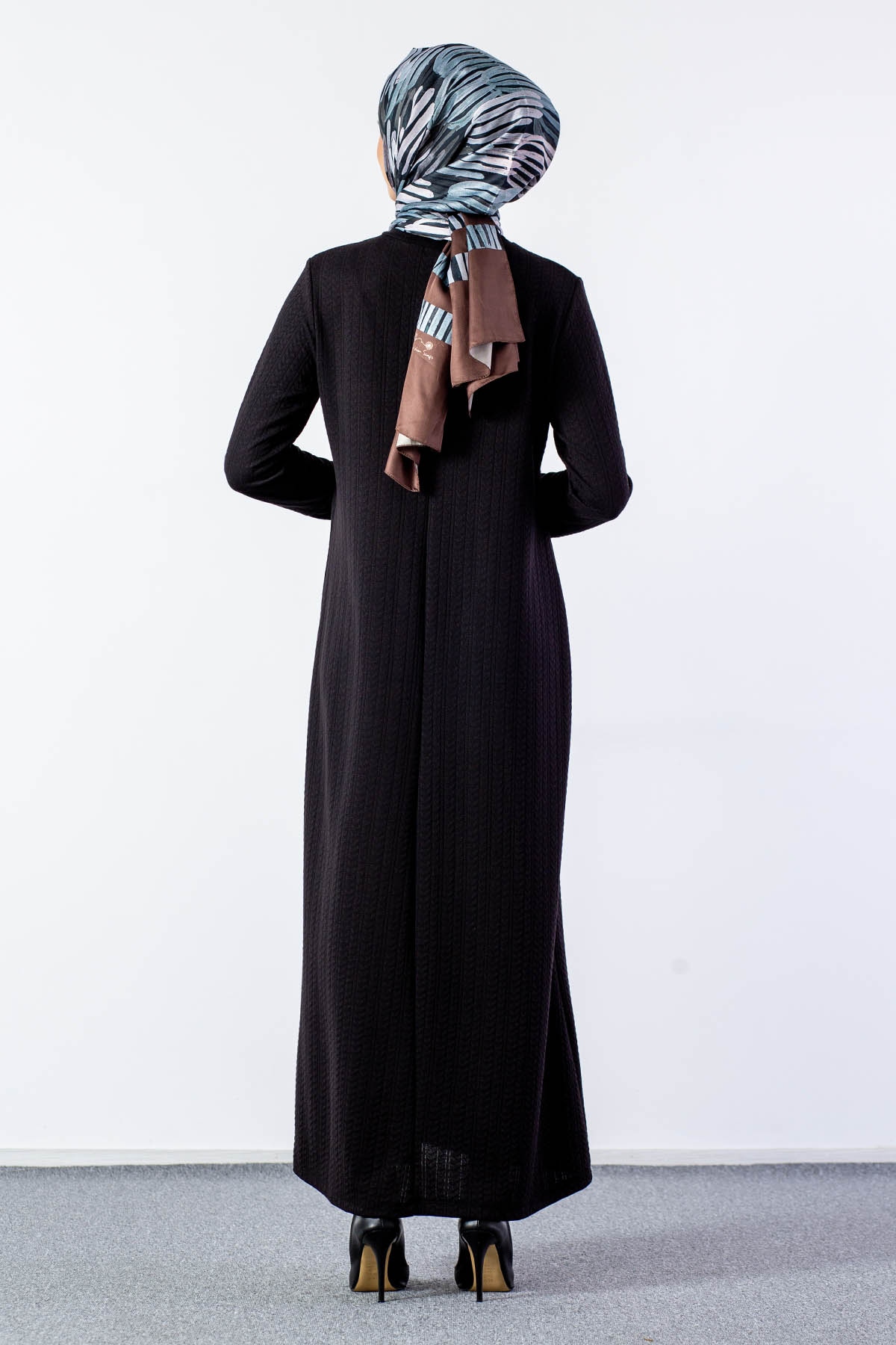 N2690 Elbise 2-3-4-5-6-7 - Siyah - 5