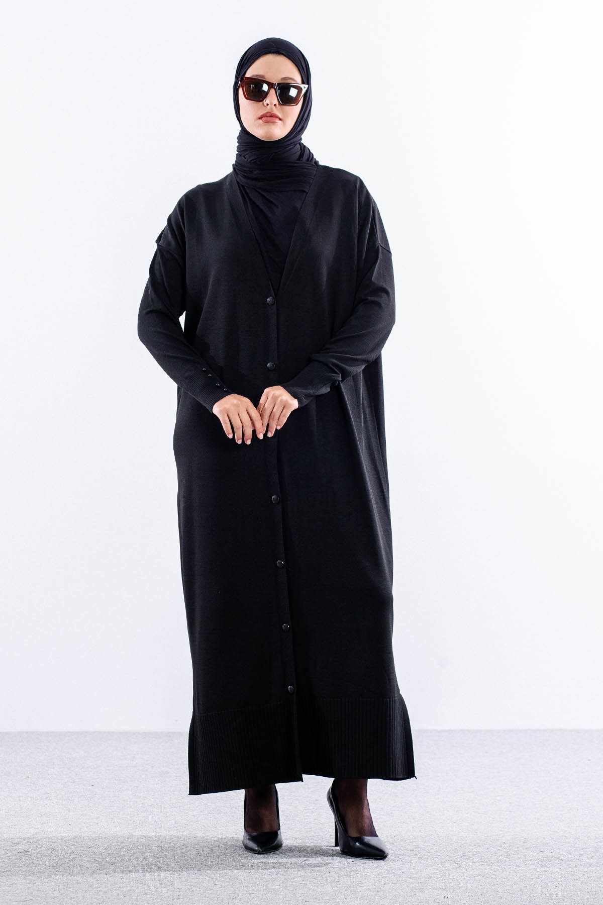 N322 Triko  Hirka  Tek - Siyah - 1