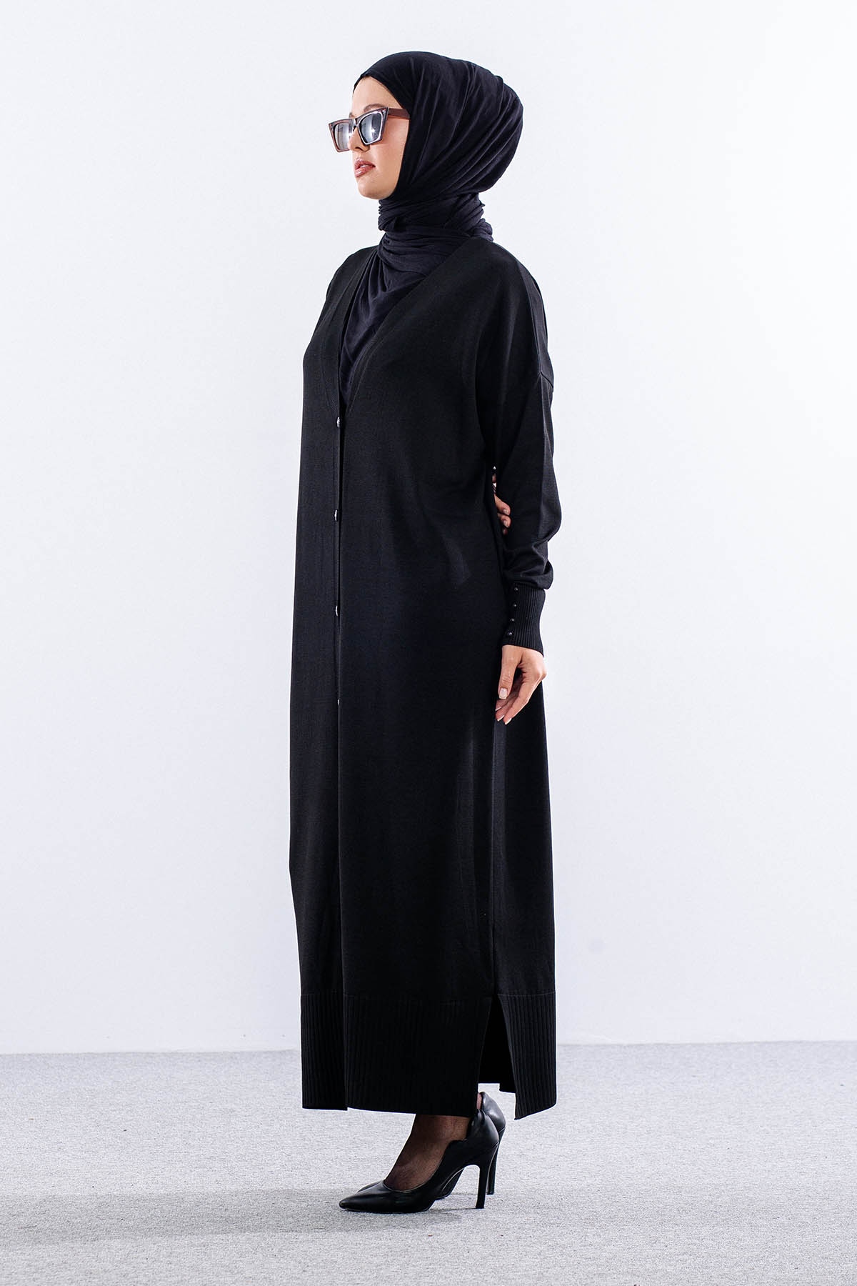 N322 Triko  Hirka  Tek - Siyah - 5