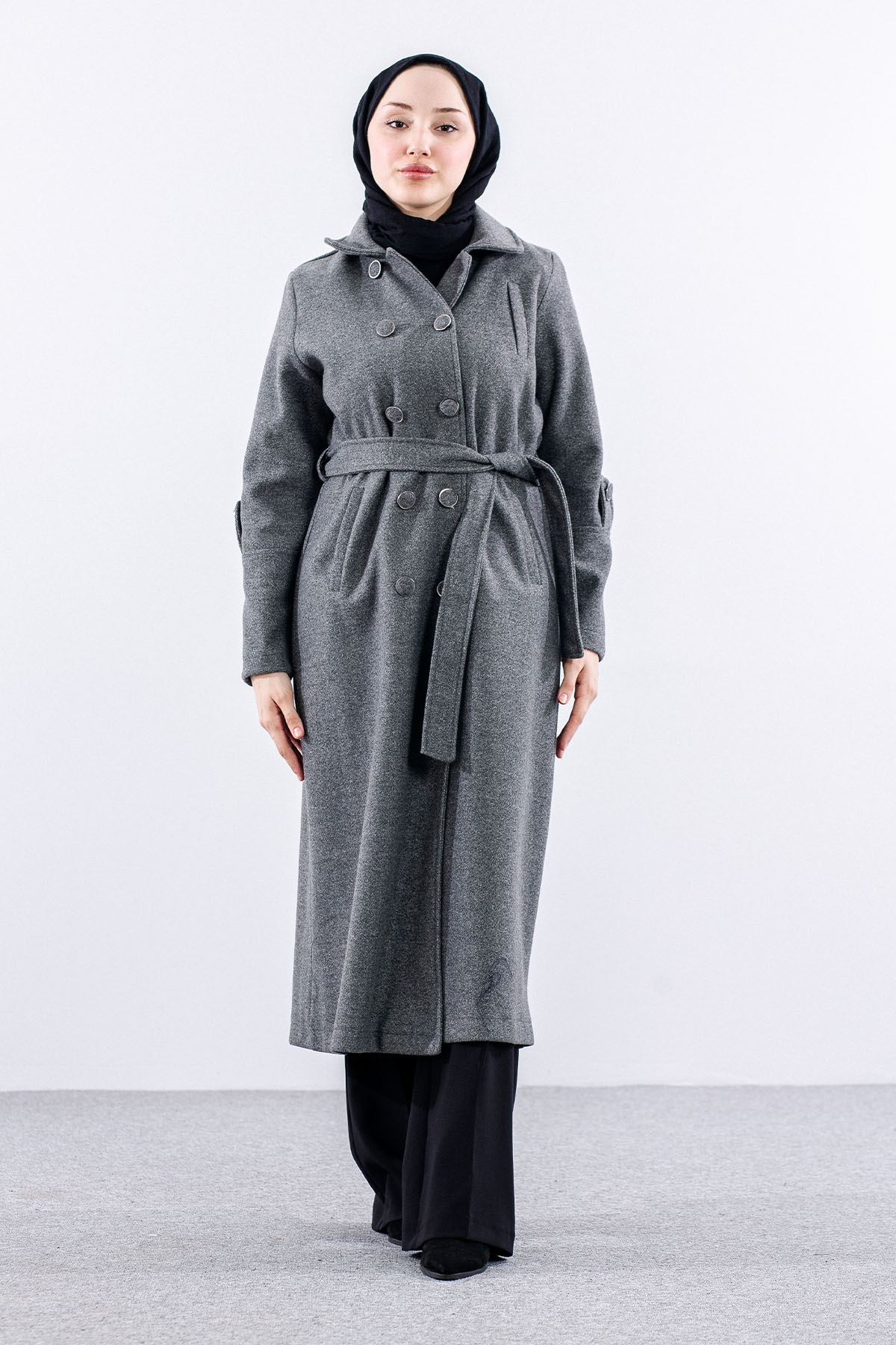 N3524 Kaşe Kaban 4-7 - Antrasit - 3