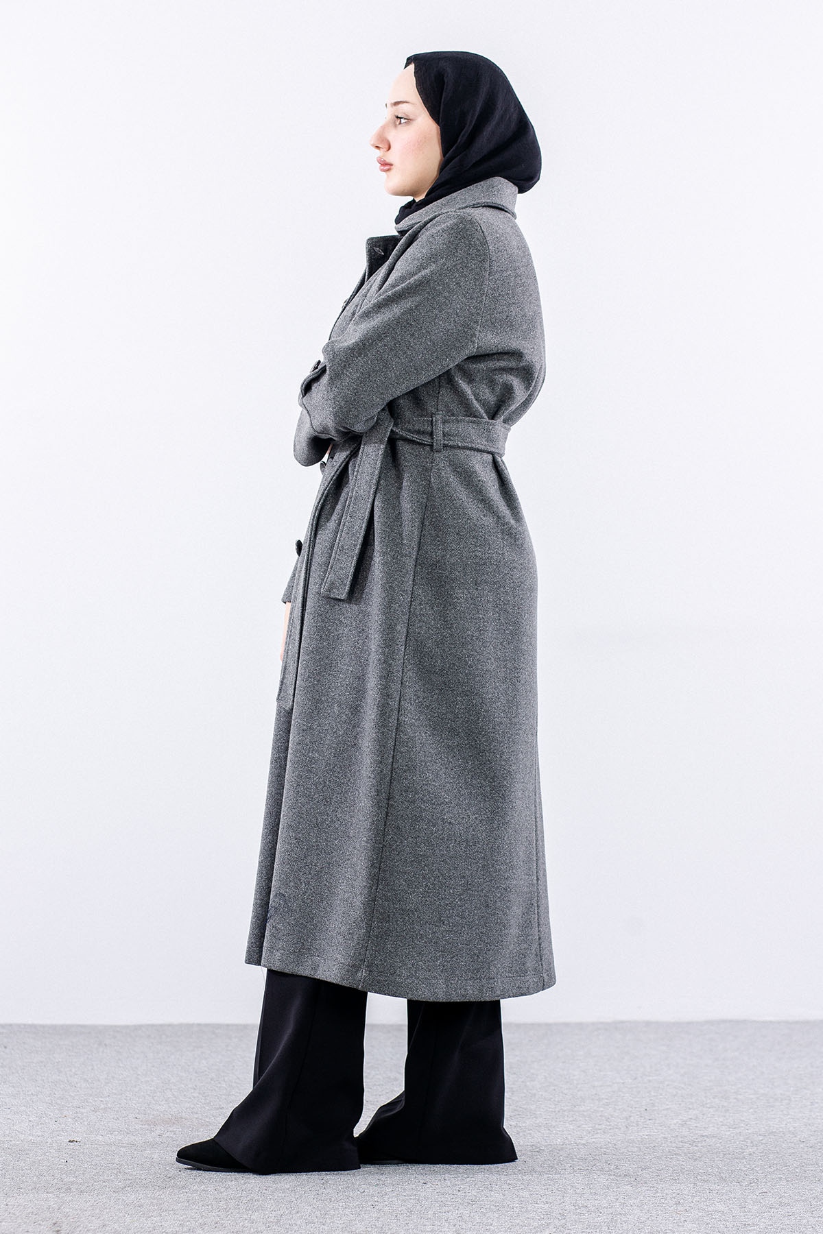 N3524 Kaşe Kaban 4-7 - Antrasit - 4