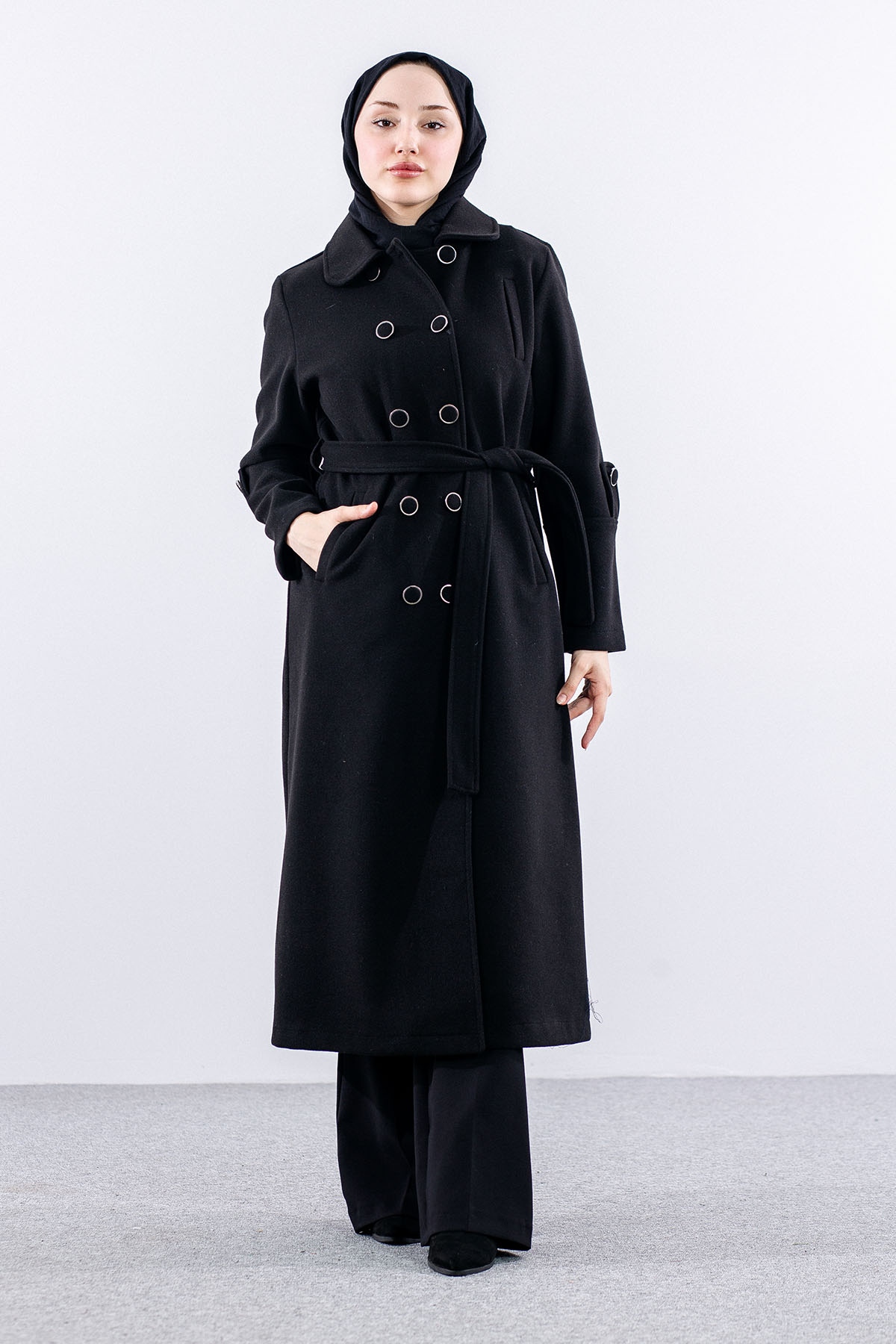 N3524 Kaşe Kaban 4-7 - Siyah - 2