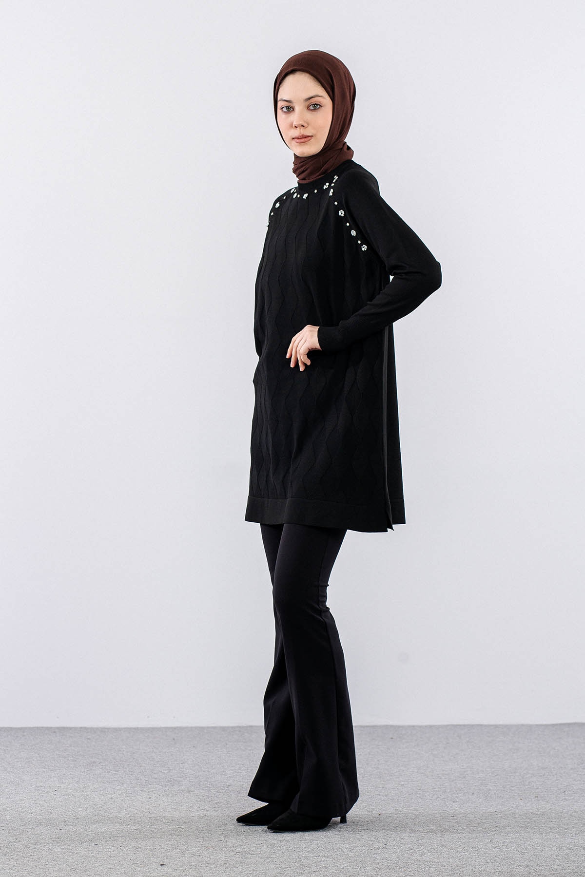 N5012 Triko Tunik Tek - Siyah - 3