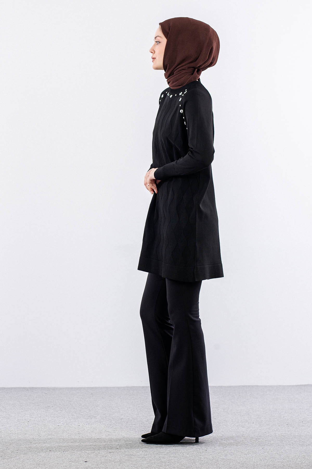 N5012 Triko Tunik Tek - Siyah - 4