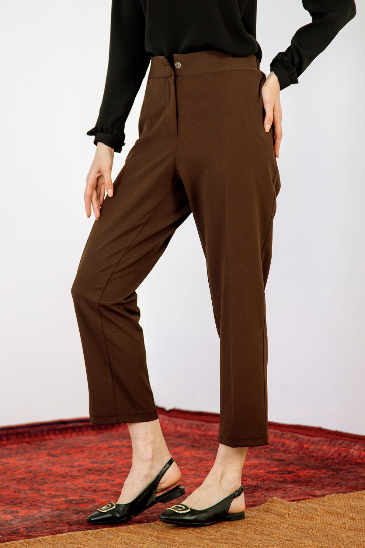 N529 Bt Pantolon 46-56 - Kahve - 2