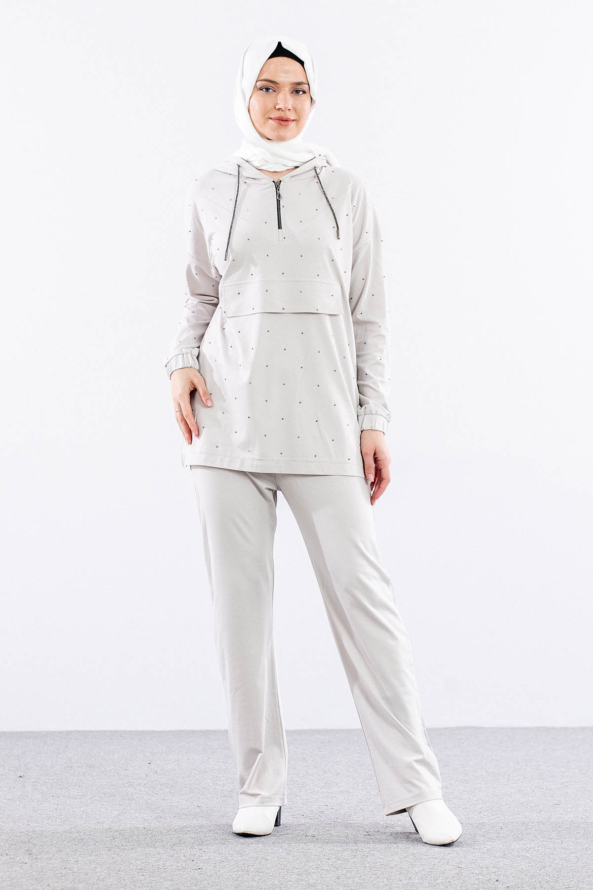 N7237 Takim 42-48 Serpme Taş - Gri - 3