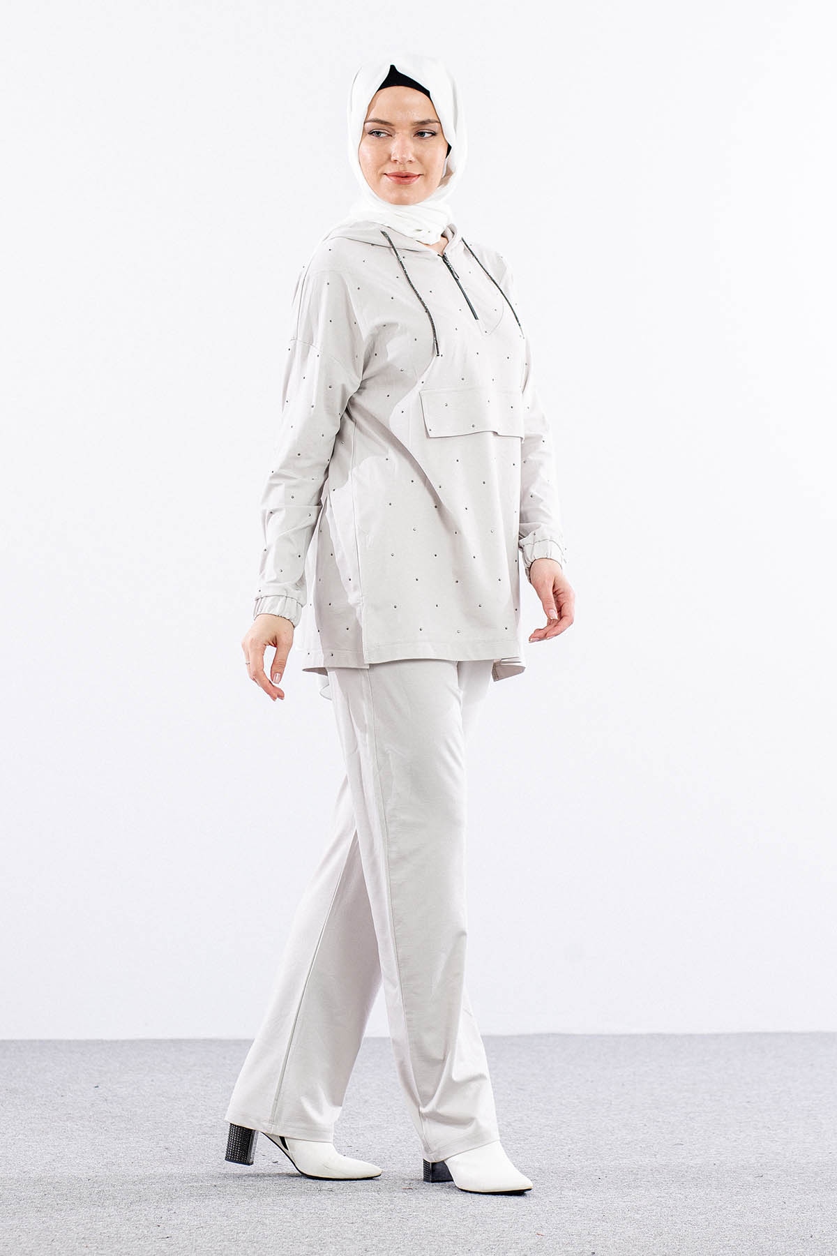 N7237 Takim 42-48 Serpme Taş - Gri - 5