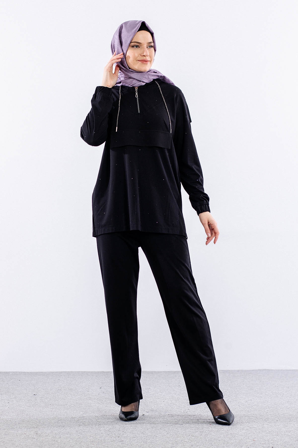 N7237 Takim 42-48 Serpme Taş - Siyah - 1