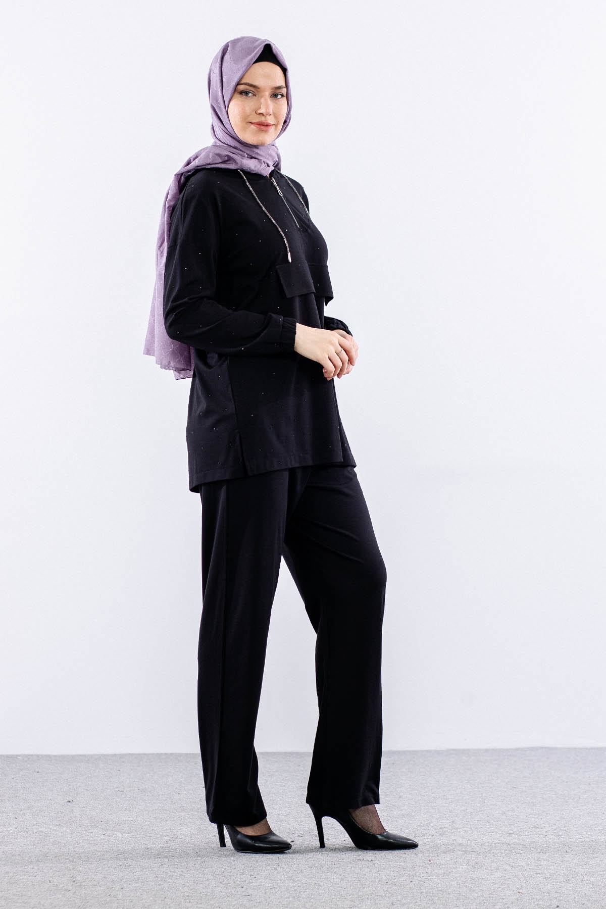 N7237 Takim 42-48 Serpme Taş - Siyah - 2