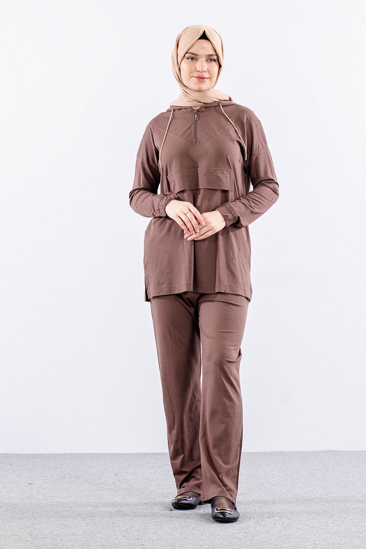 N7237 Takim 42-48 Serpme Taş - Vizon - 1