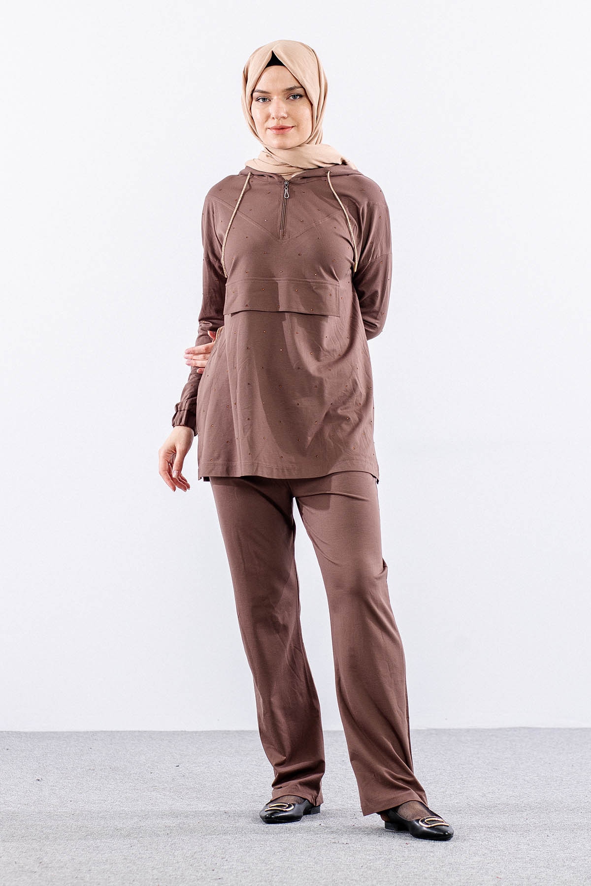 N7237 Takim 42-48 Serpme Taş - Vizon - 2