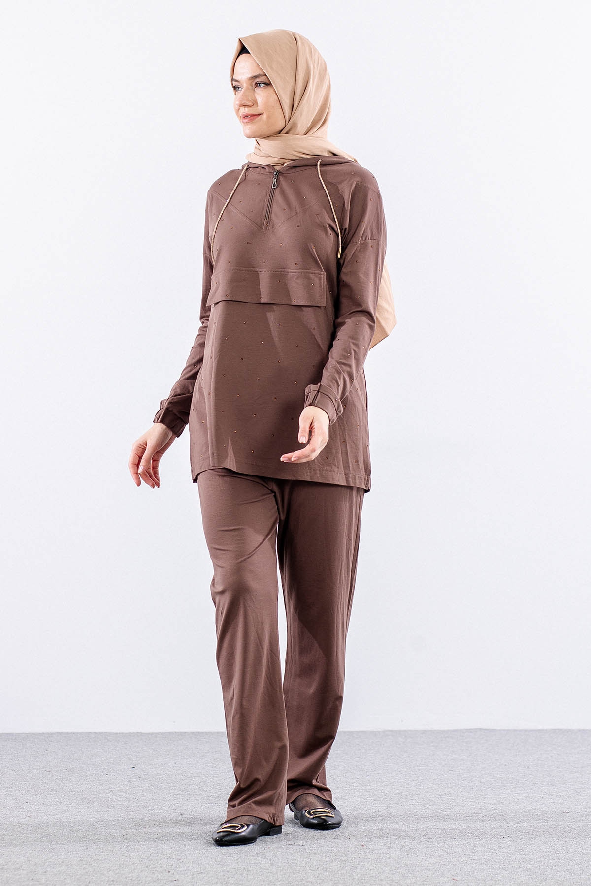 N7237 Takim 42-48 Serpme Taş - Vizon - 3