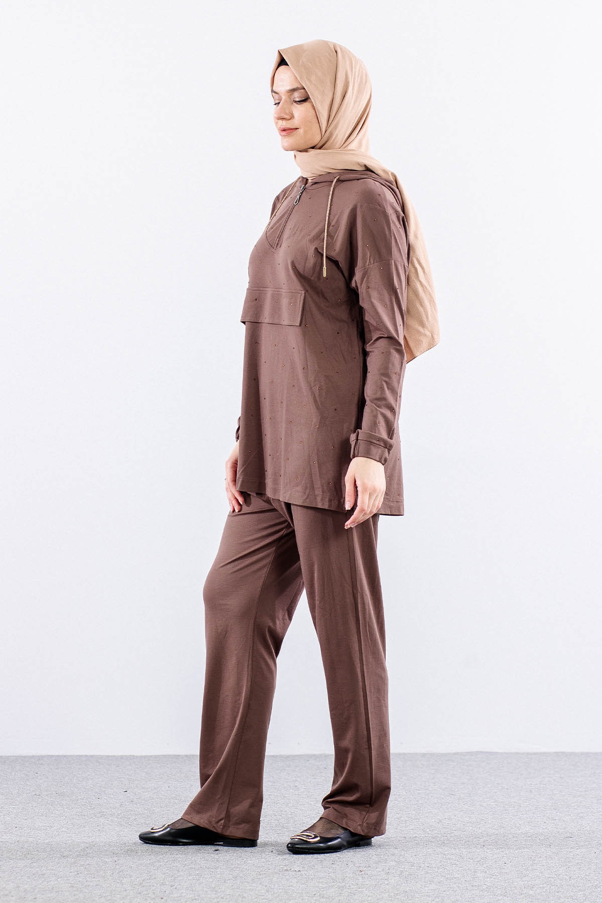 N7237 Takim 42-48 Serpme Taş - Vizon - 4