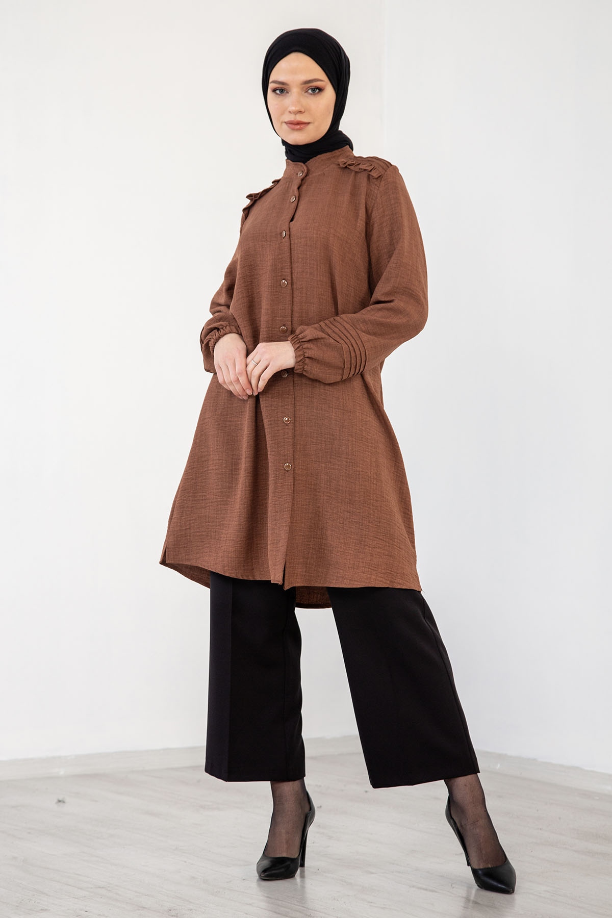 N7610 Nervür Tunik 48-54 - Kiremit - 2