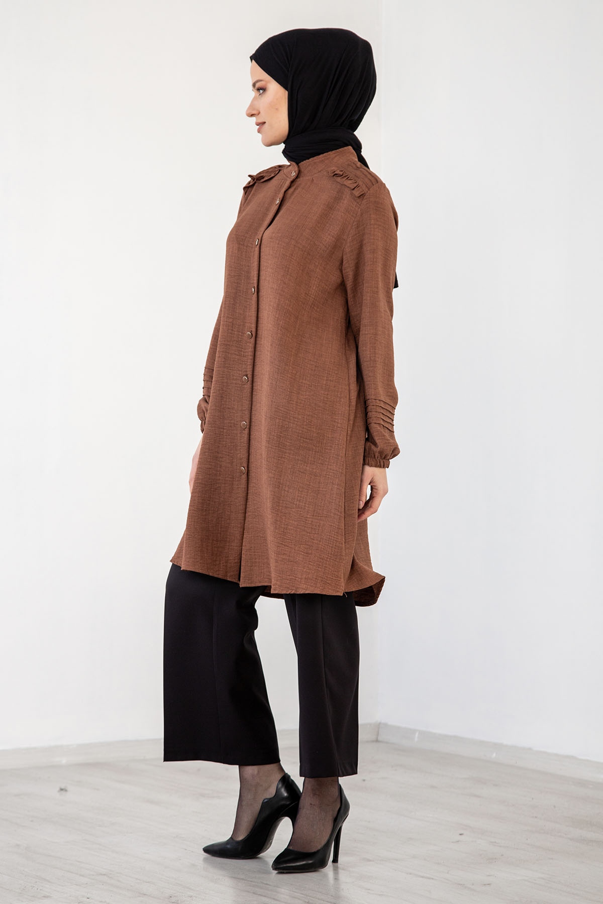 N7610 Nervür Tunik 48-54 - Kiremit - 4