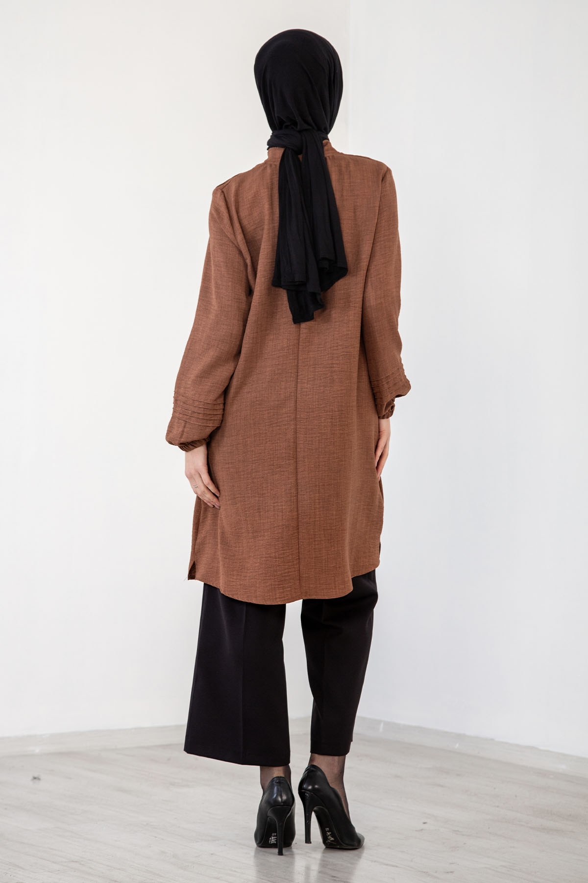 N7610 Nervür Tunik 48-54 - Kiremit - 5